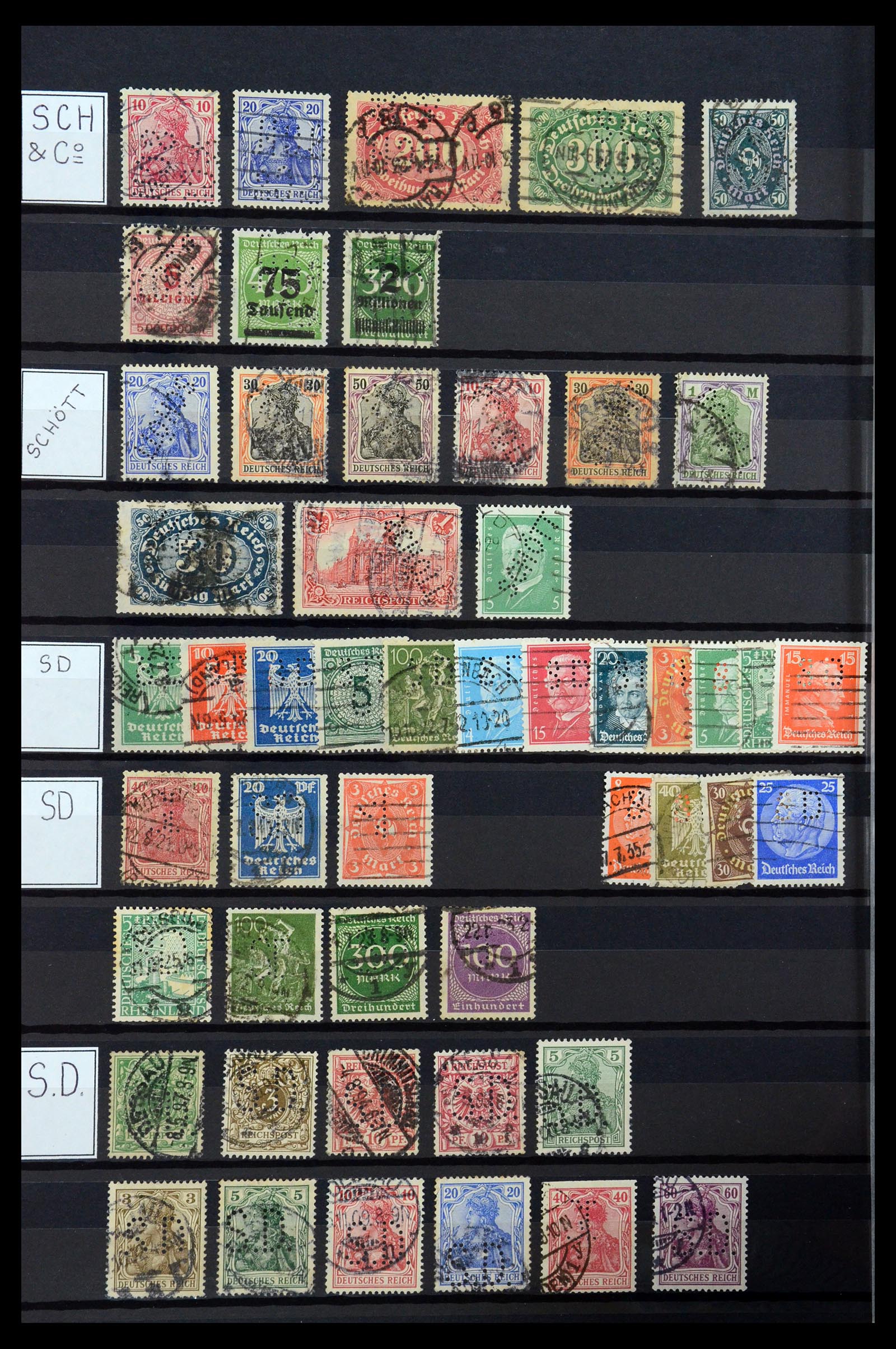 36405 285 - Postzegelverzameling 36405 Duitse Rijk perfins 1880-1945.