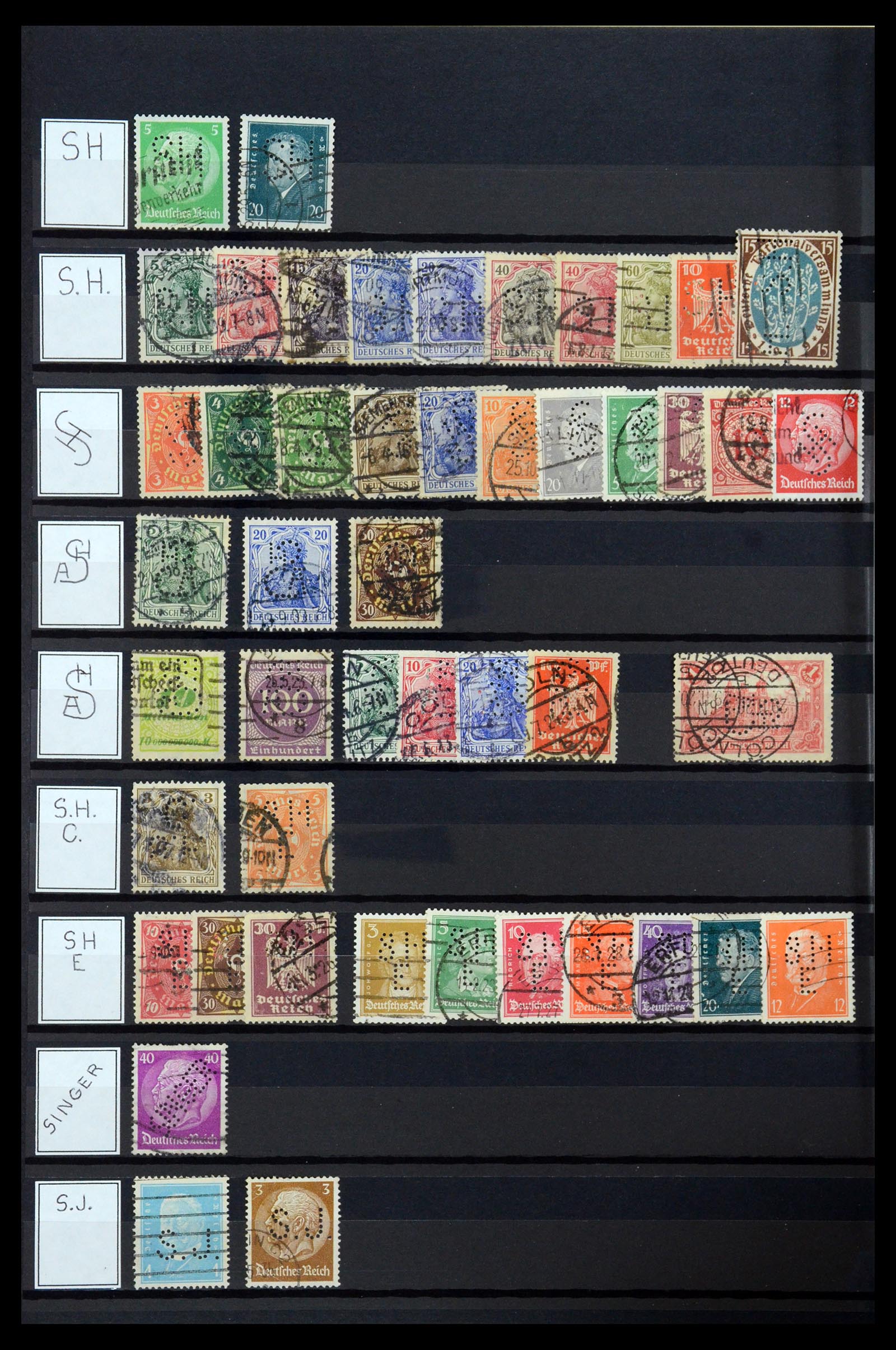 36405 289 - Postzegelverzameling 36405 Duitse Rijk perfins 1880-1945.