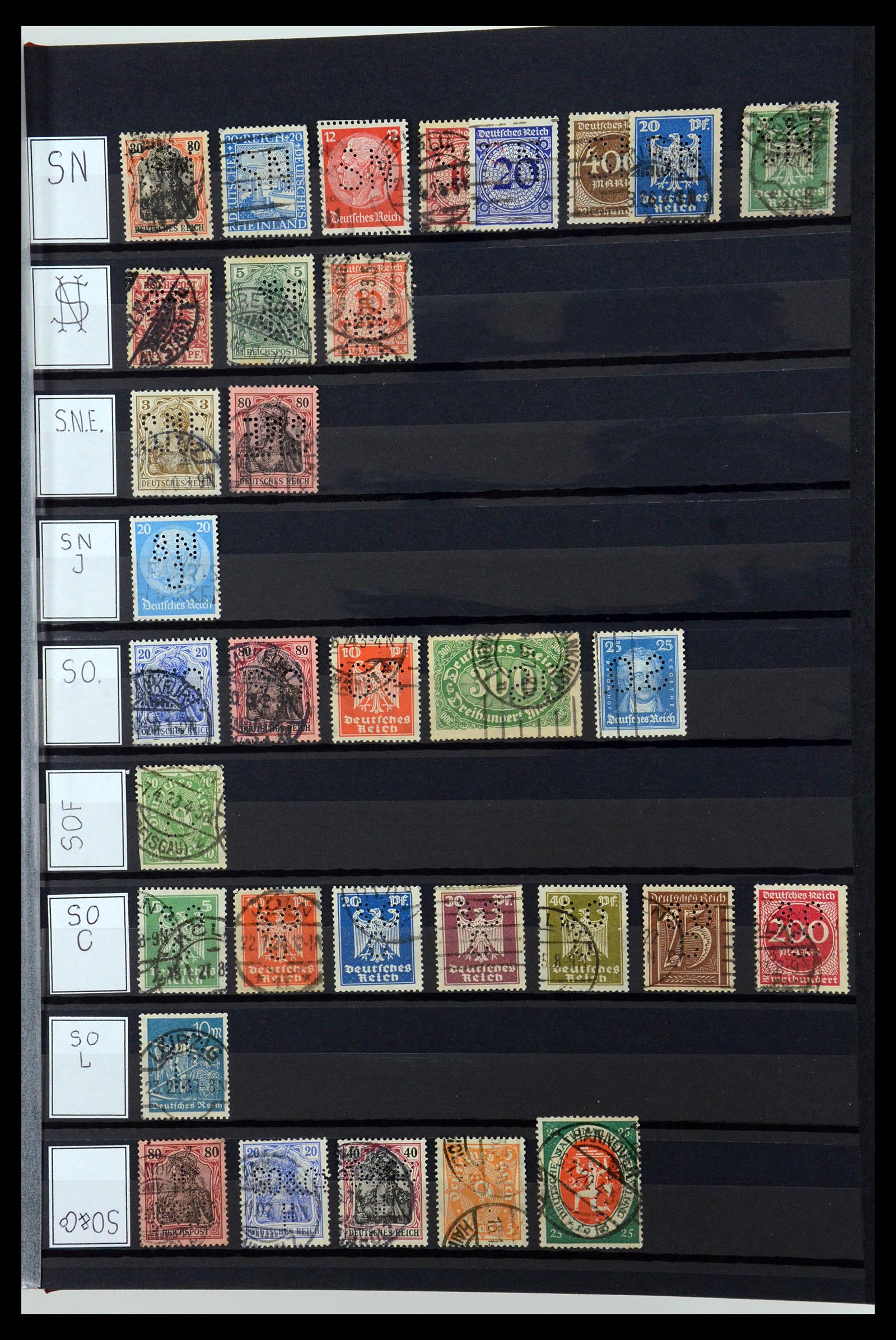 36405 292 - Postzegelverzameling 36405 Duitse Rijk perfins 1880-1945.