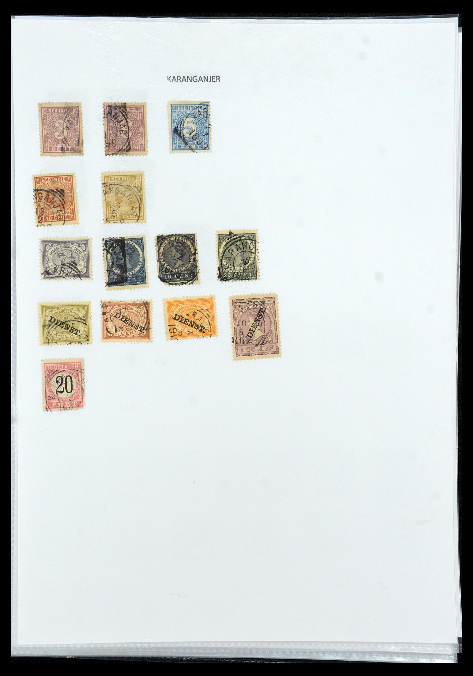 36432 062 - Postzegelverzameling 36432 Nederlands Indië vierkant stempels.