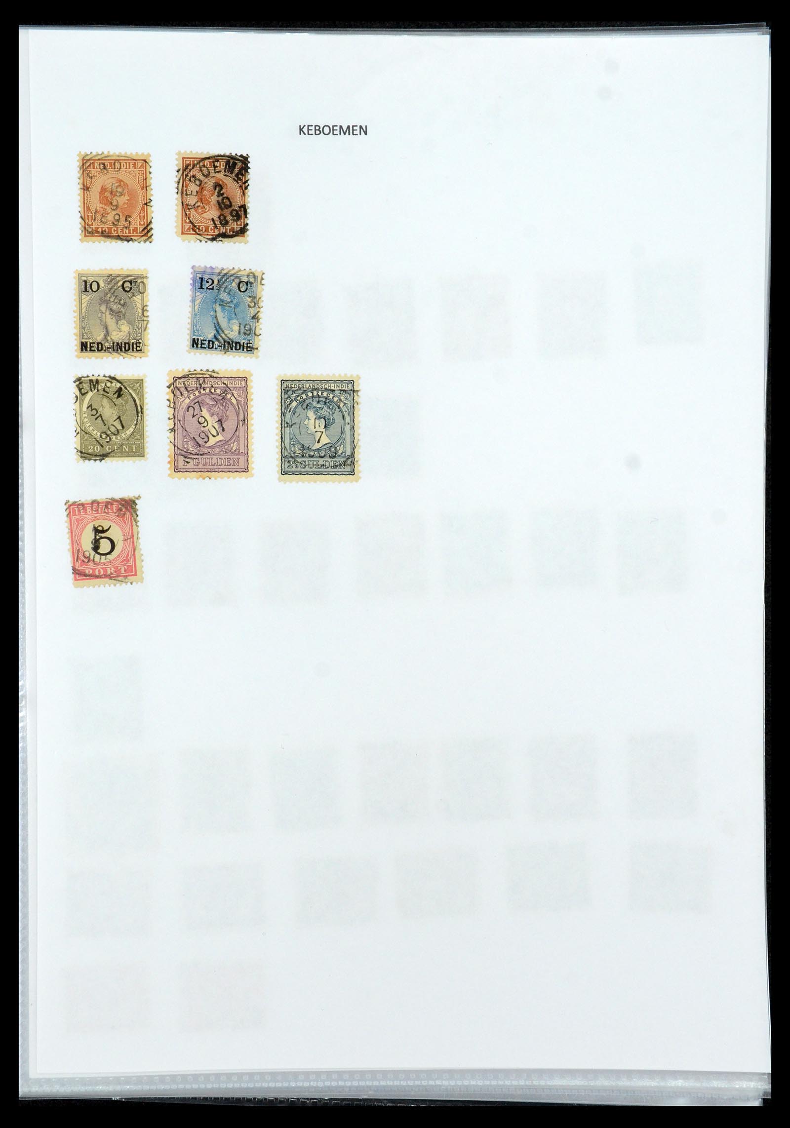 36432 063 - Postzegelverzameling 36432 Nederlands Indië vierkant stempels.