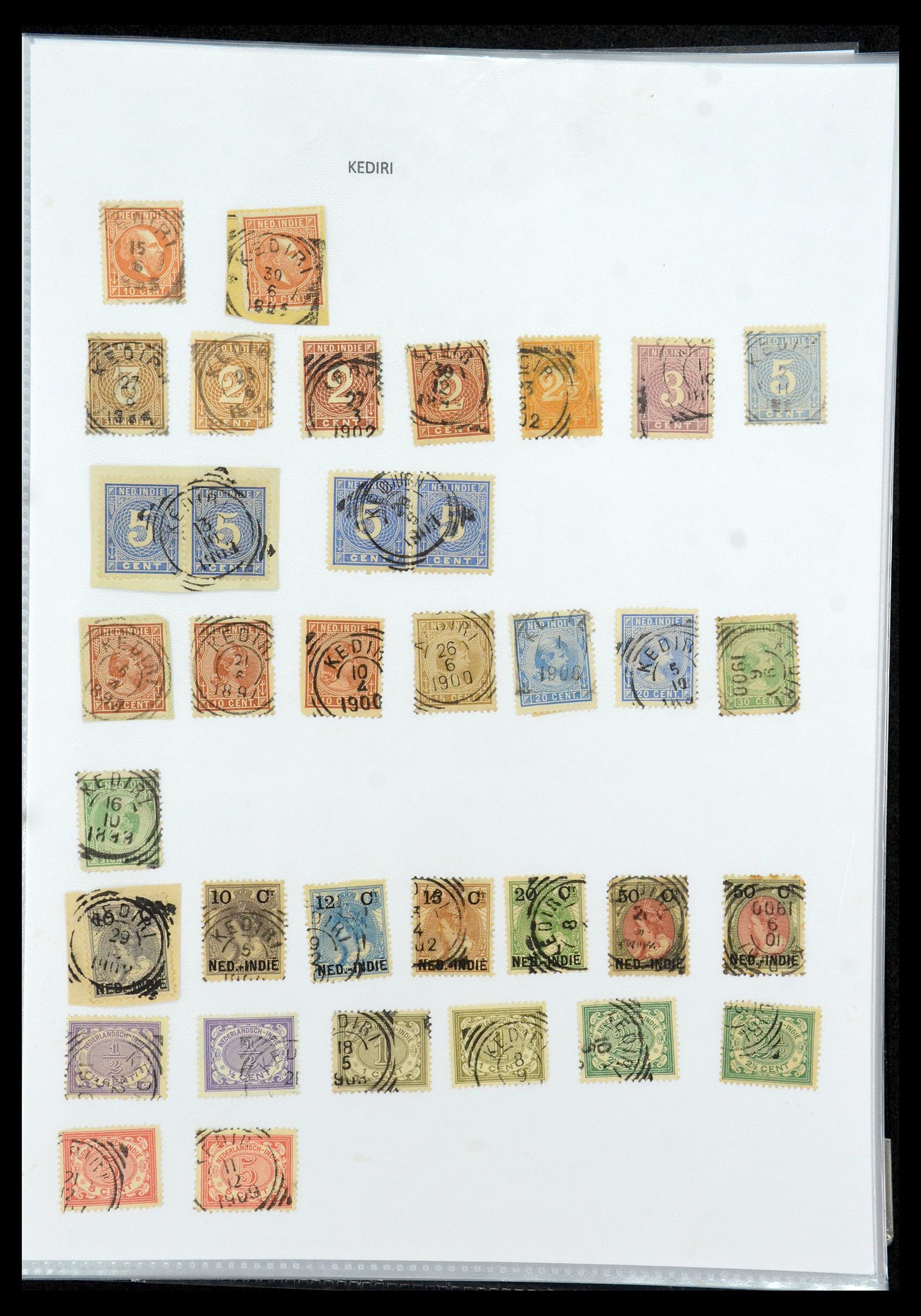 36432 064 - Postzegelverzameling 36432 Nederlands Indië vierkant stempels.