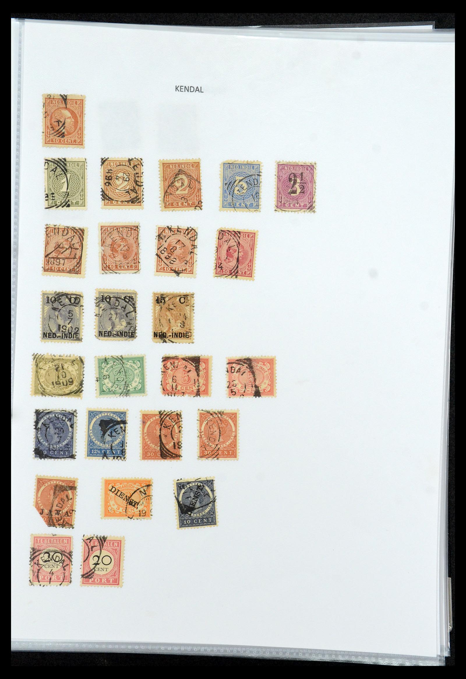 36432 065 - Postzegelverzameling 36432 Nederlands Indië vierkant stempels.