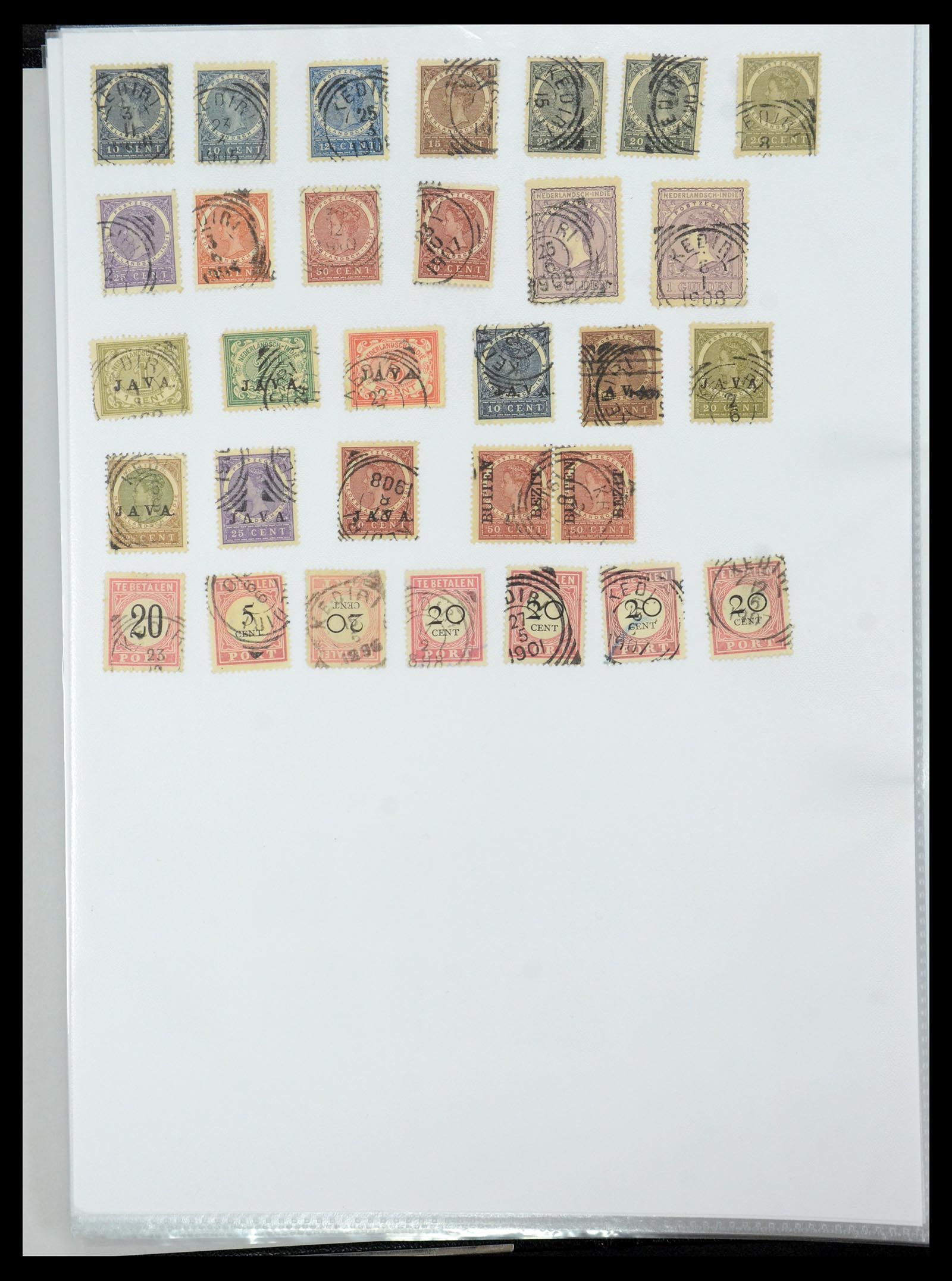 36432 066 - Postzegelverzameling 36432 Nederlands Indië vierkant stempels.