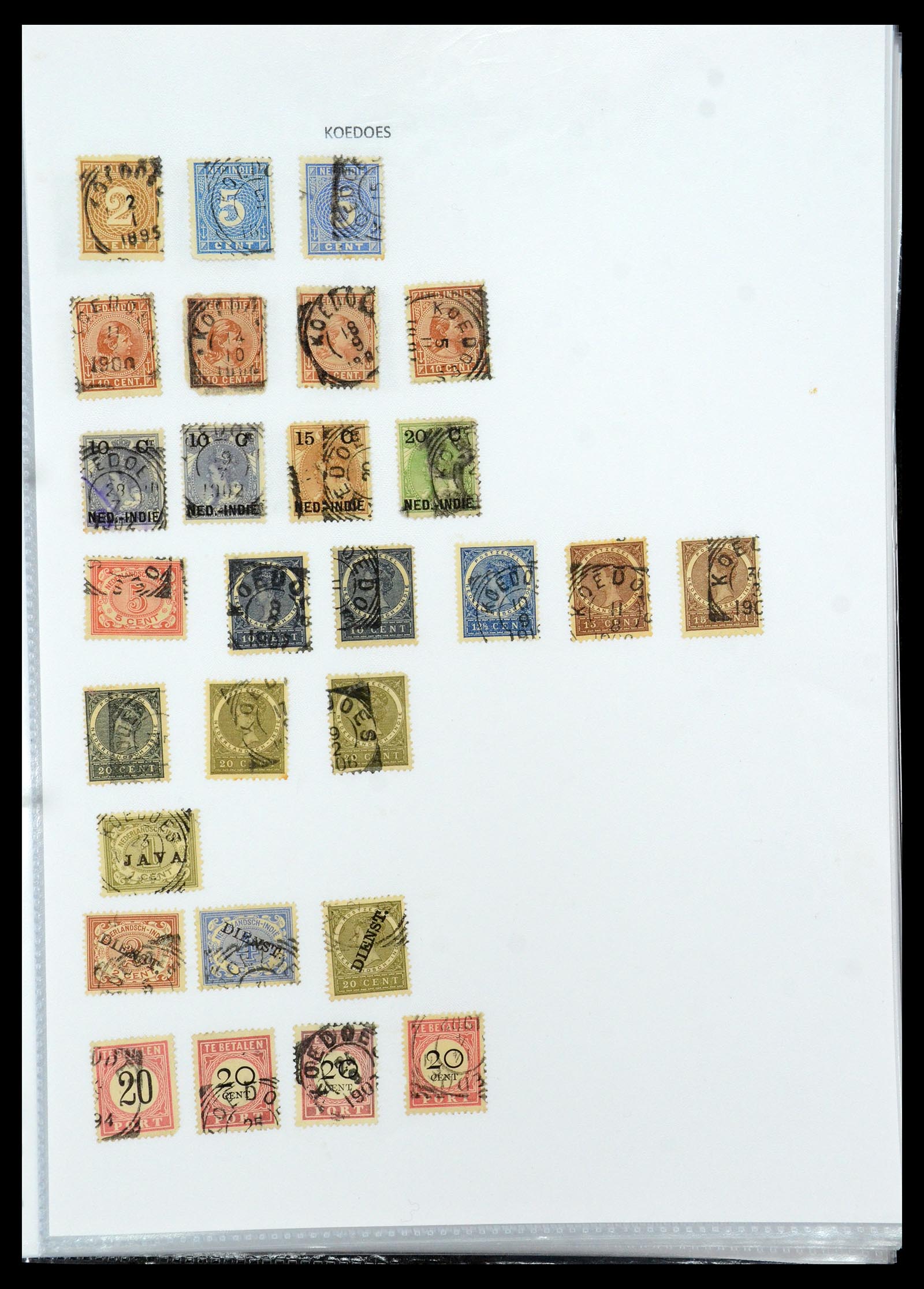 36432 072 - Postzegelverzameling 36432 Nederlands Indië vierkant stempels.