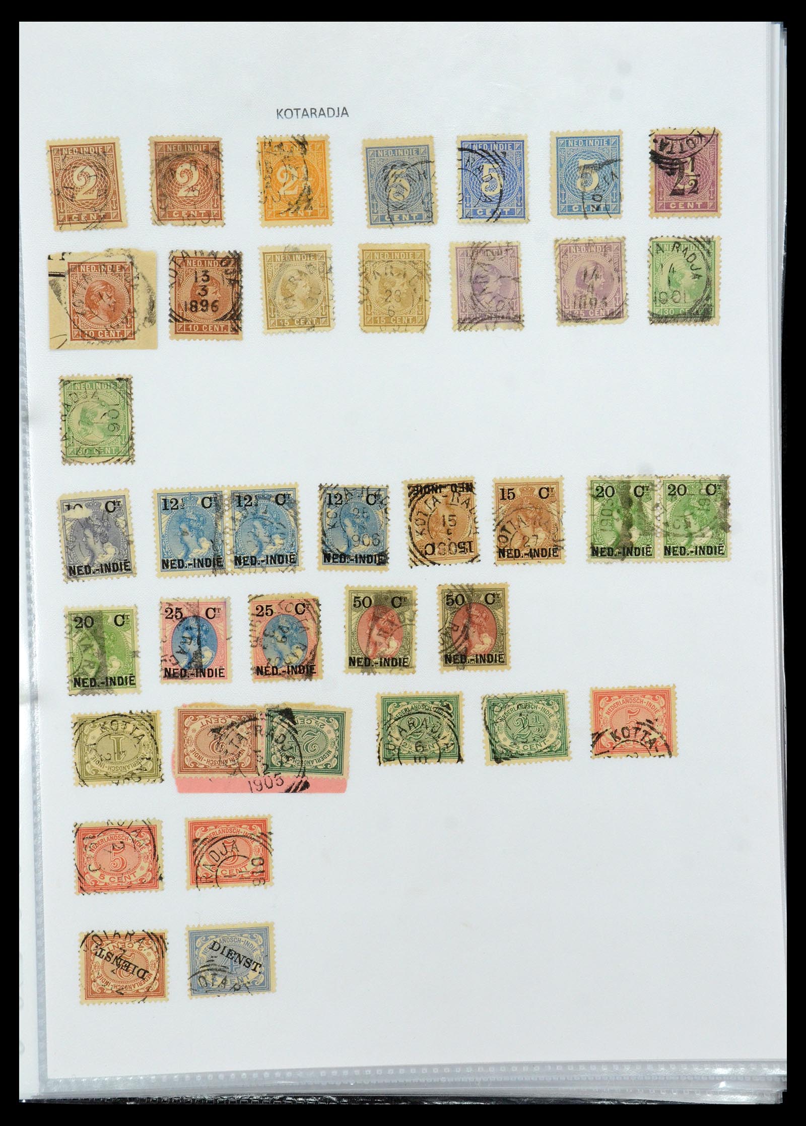 36432 077 - Postzegelverzameling 36432 Nederlands Indië vierkant stempels.
