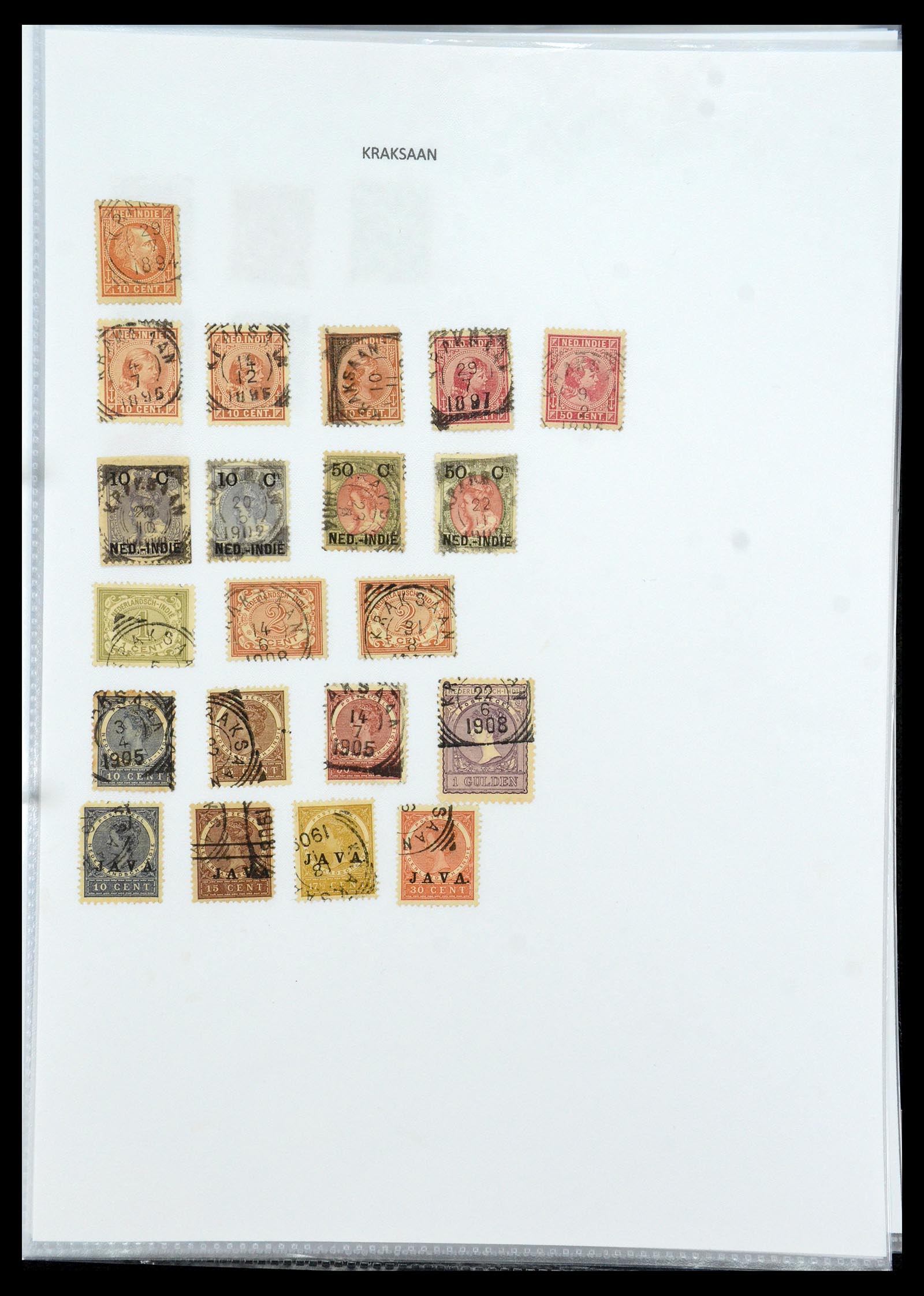 36432 078 - Postzegelverzameling 36432 Nederlands Indië vierkant stempels.