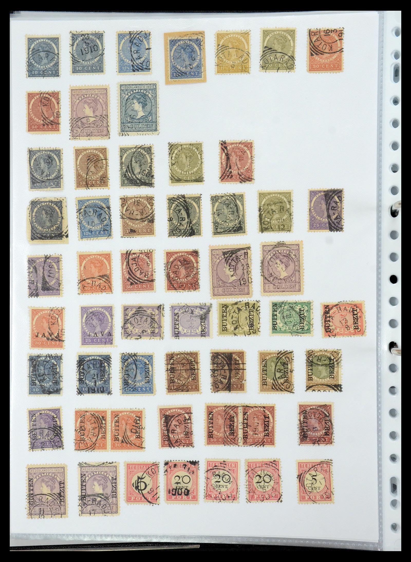 36432 079 - Postzegelverzameling 36432 Nederlands Indië vierkant stempels.