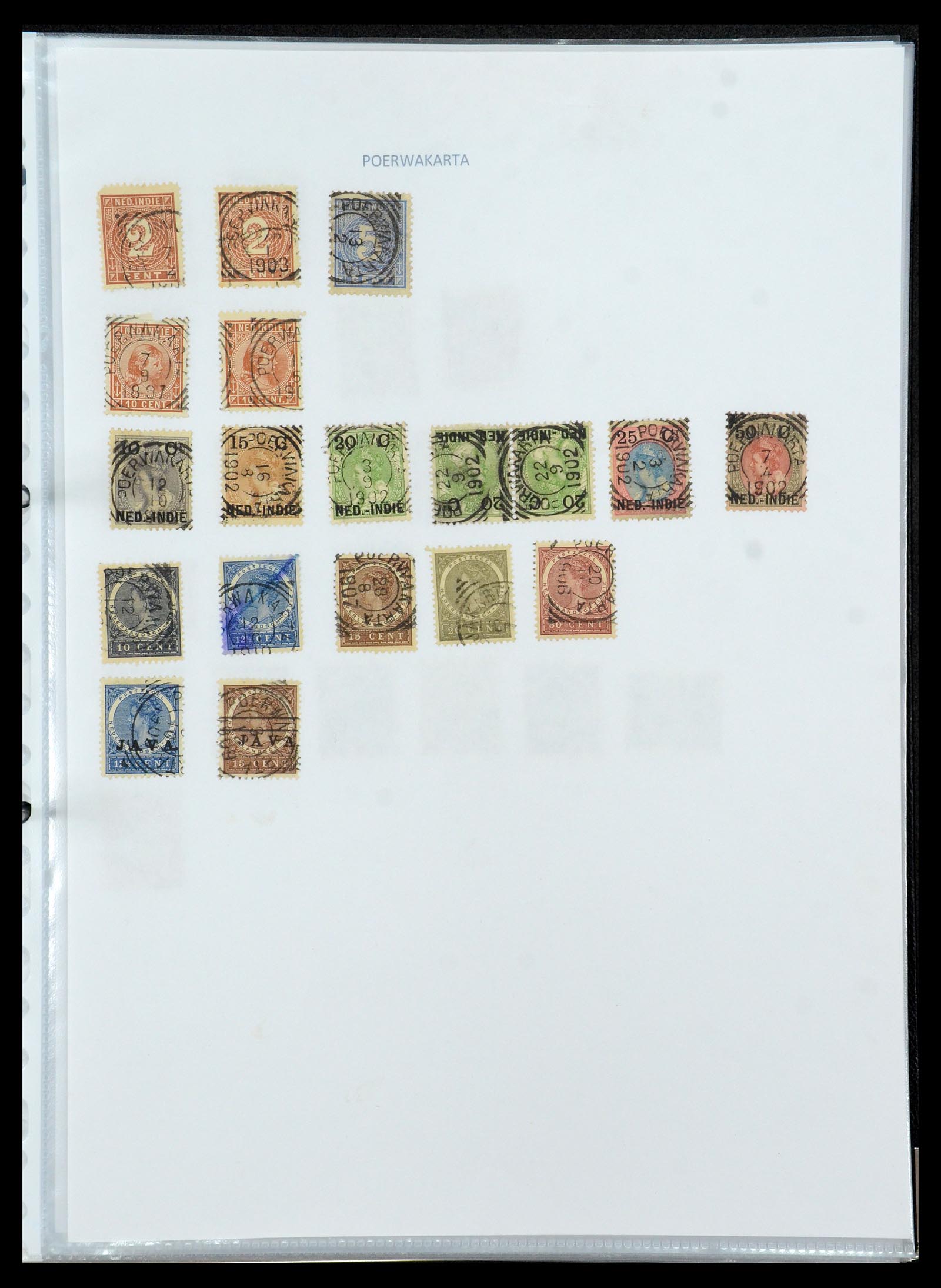 36432 142 - Postzegelverzameling 36432 Nederlands Indië vierkant stempels.