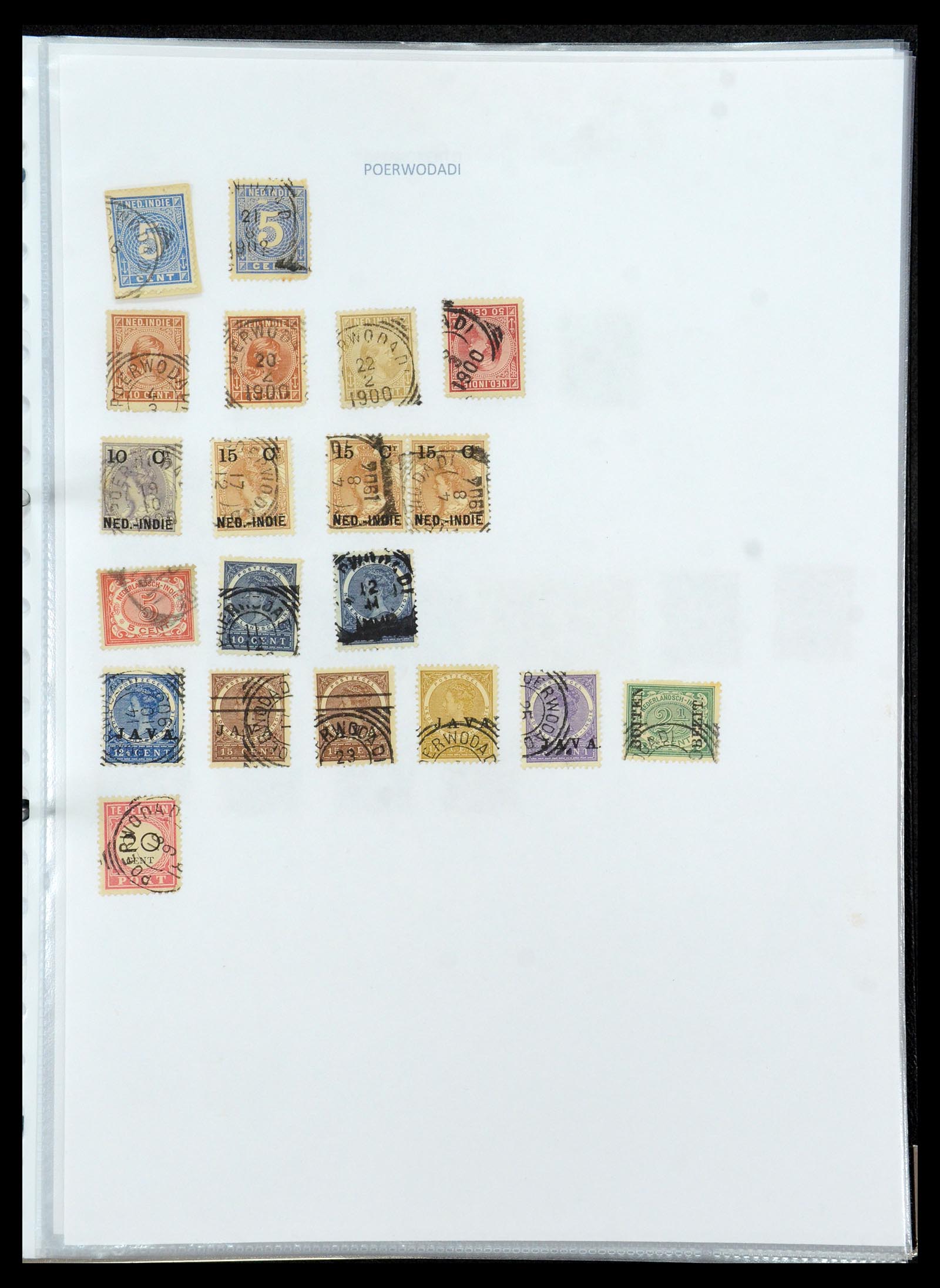 36432 143 - Postzegelverzameling 36432 Nederlands Indië vierkant stempels.