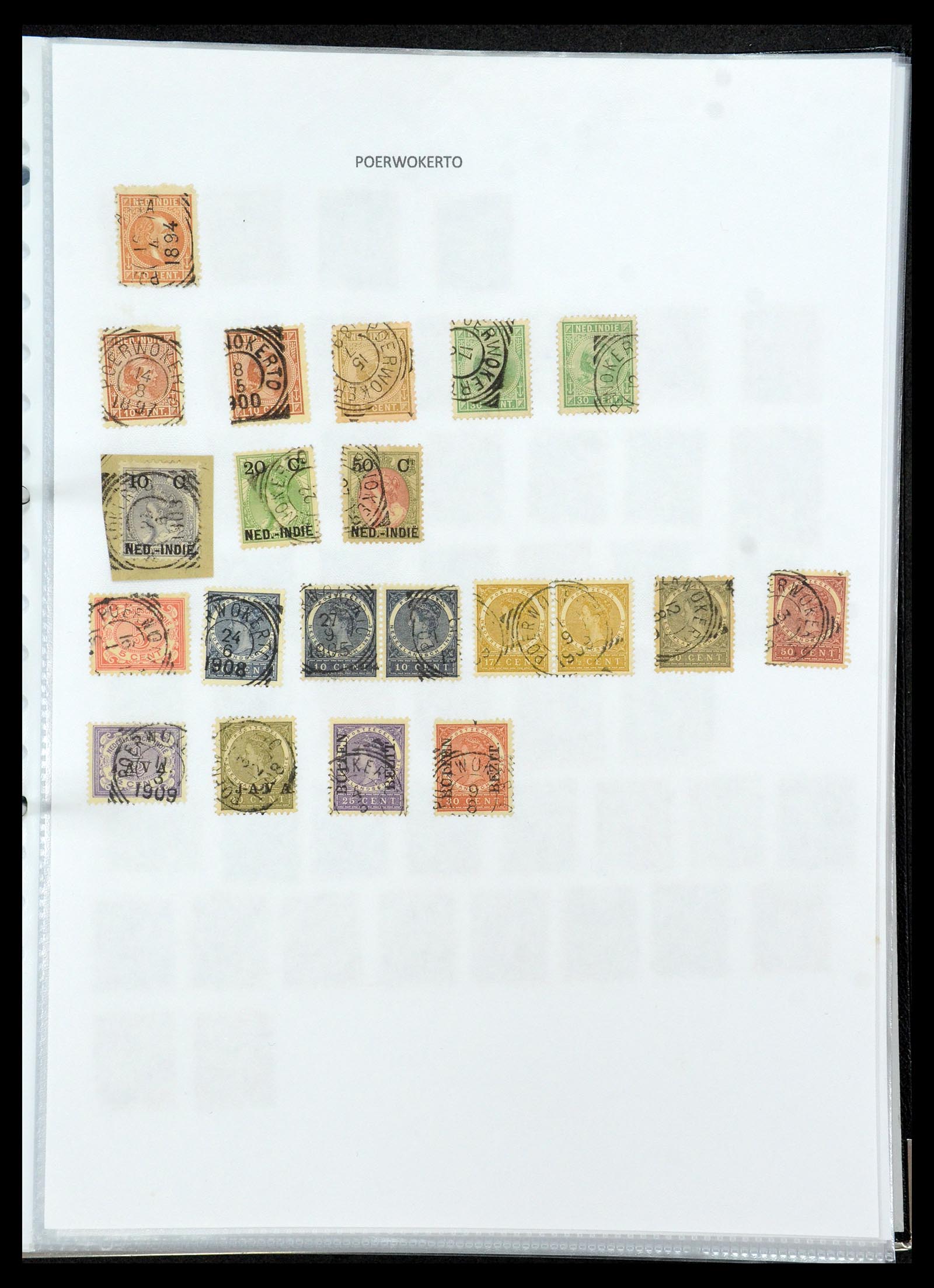 36432 144 - Postzegelverzameling 36432 Nederlands Indië vierkant stempels.