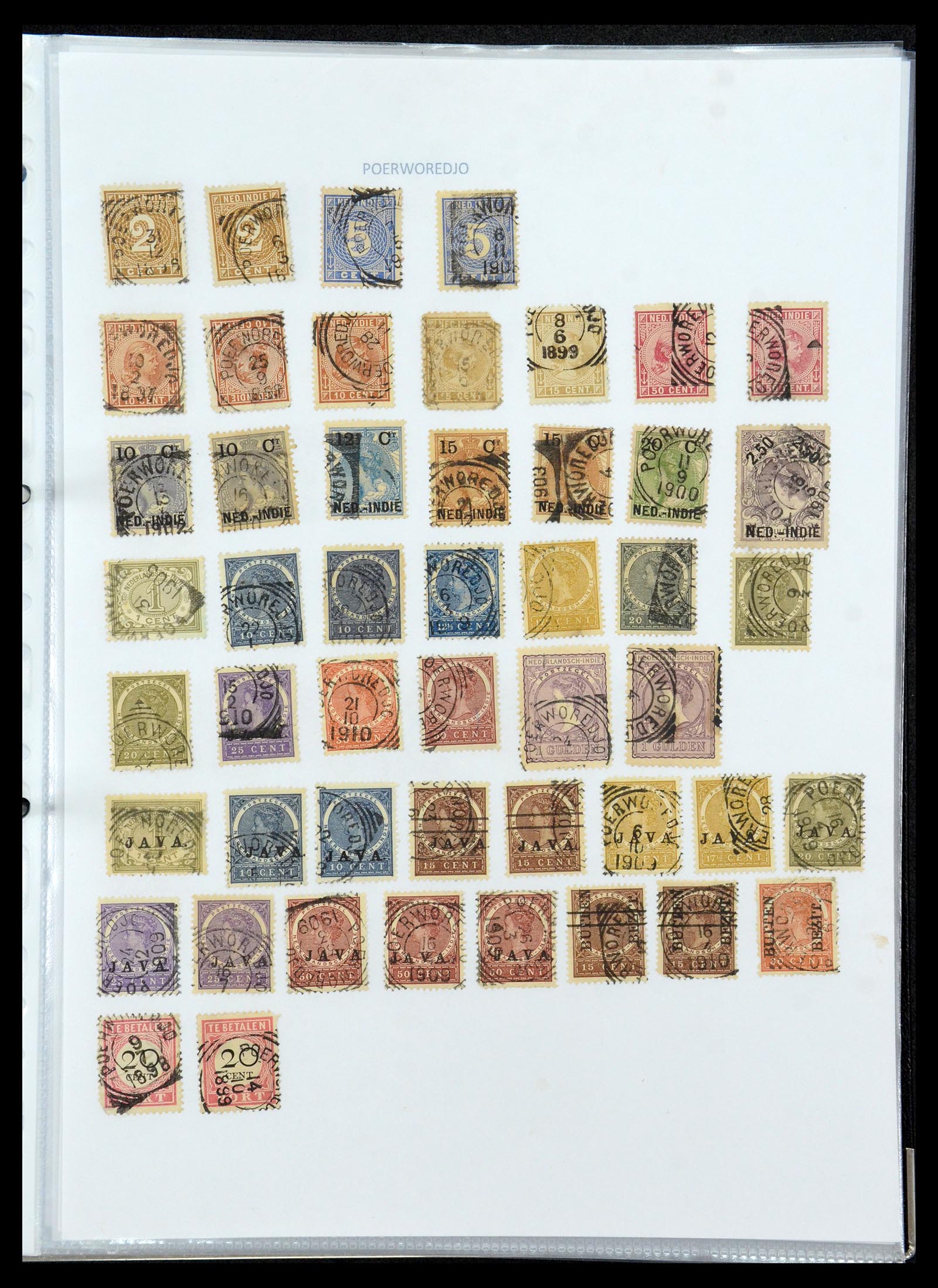 36432 145 - Postzegelverzameling 36432 Nederlands Indië vierkant stempels.