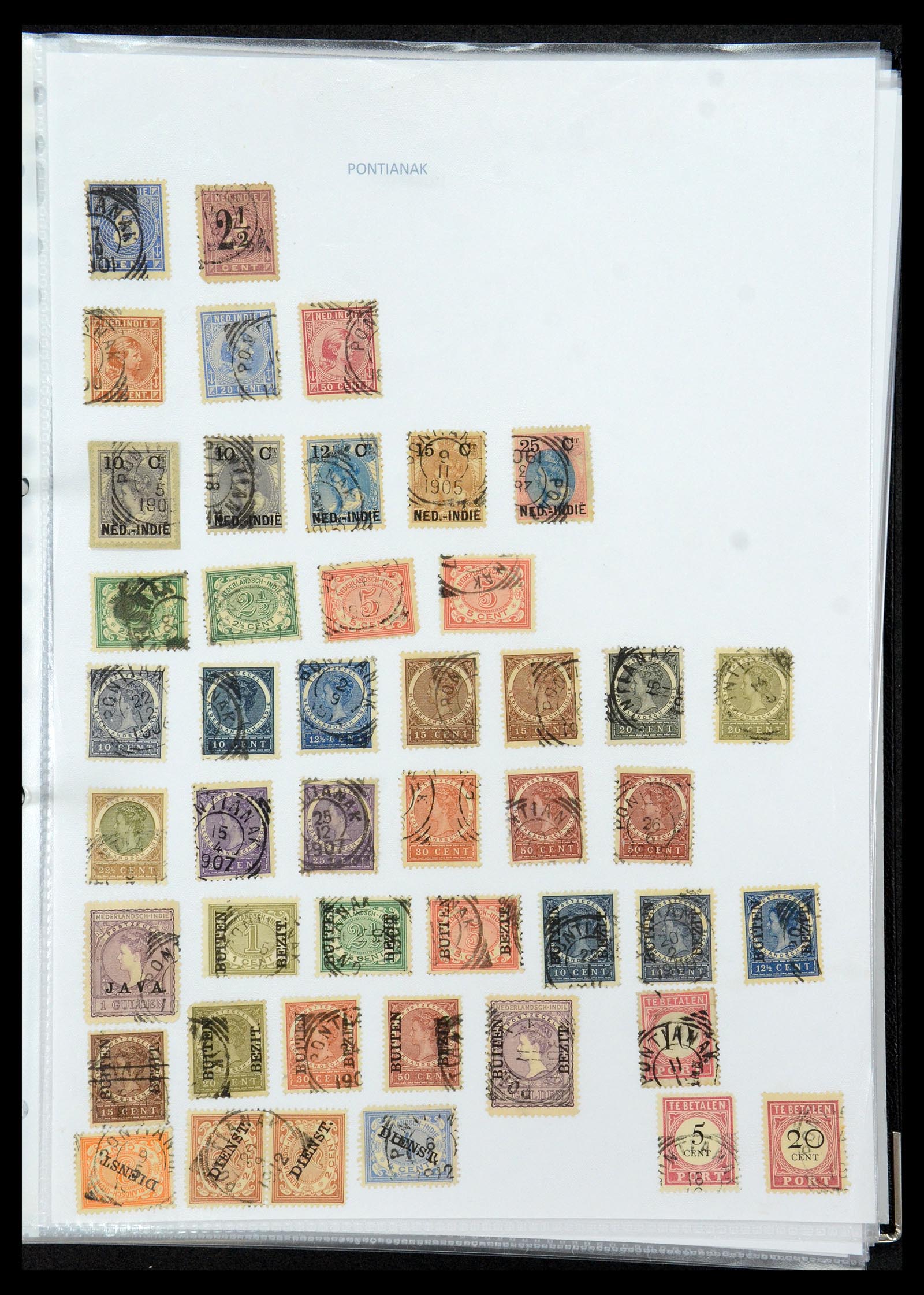 36432 147 - Postzegelverzameling 36432 Nederlands Indië vierkant stempels.