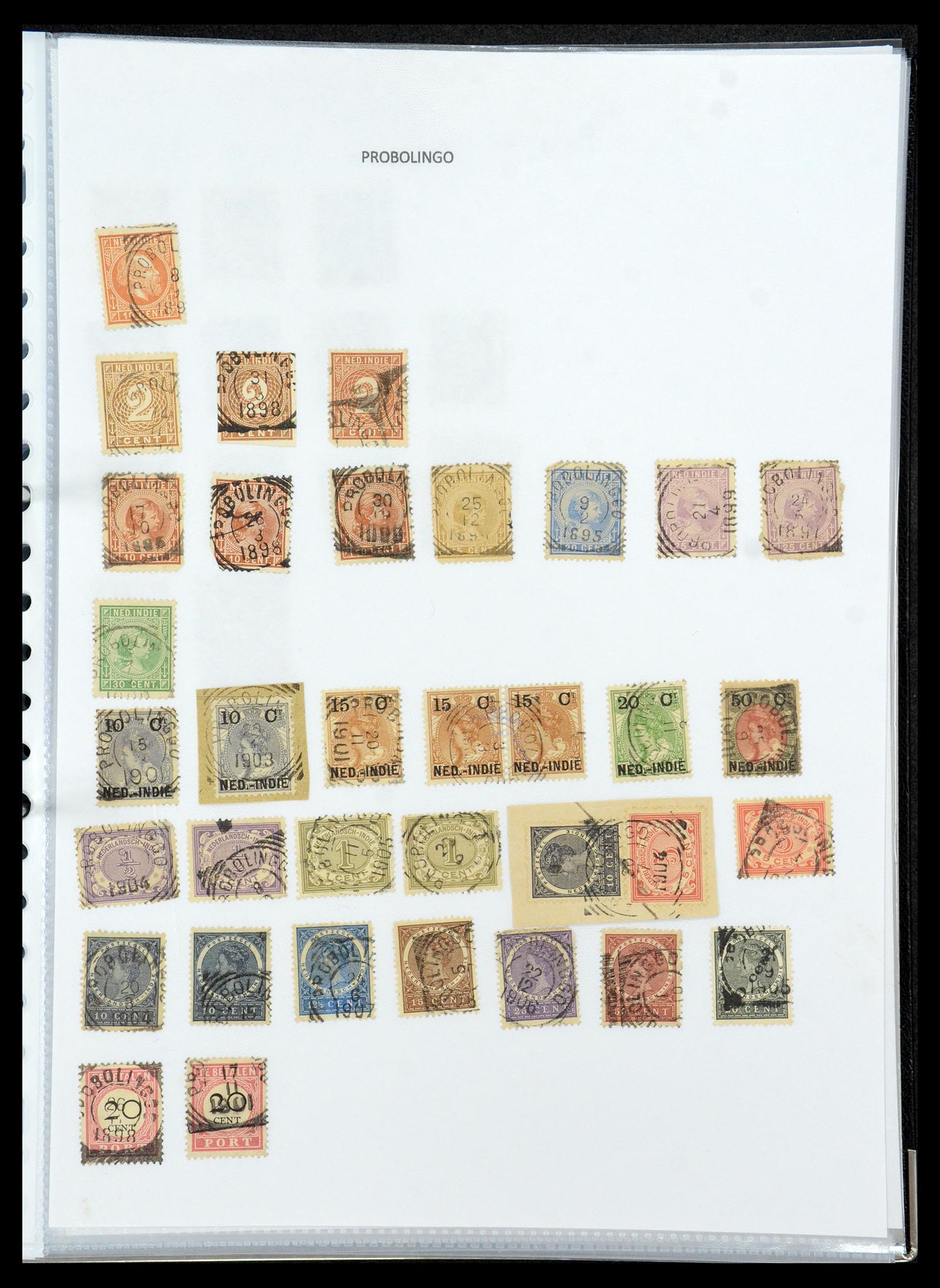 36432 149 - Postzegelverzameling 36432 Nederlands Indië vierkant stempels.