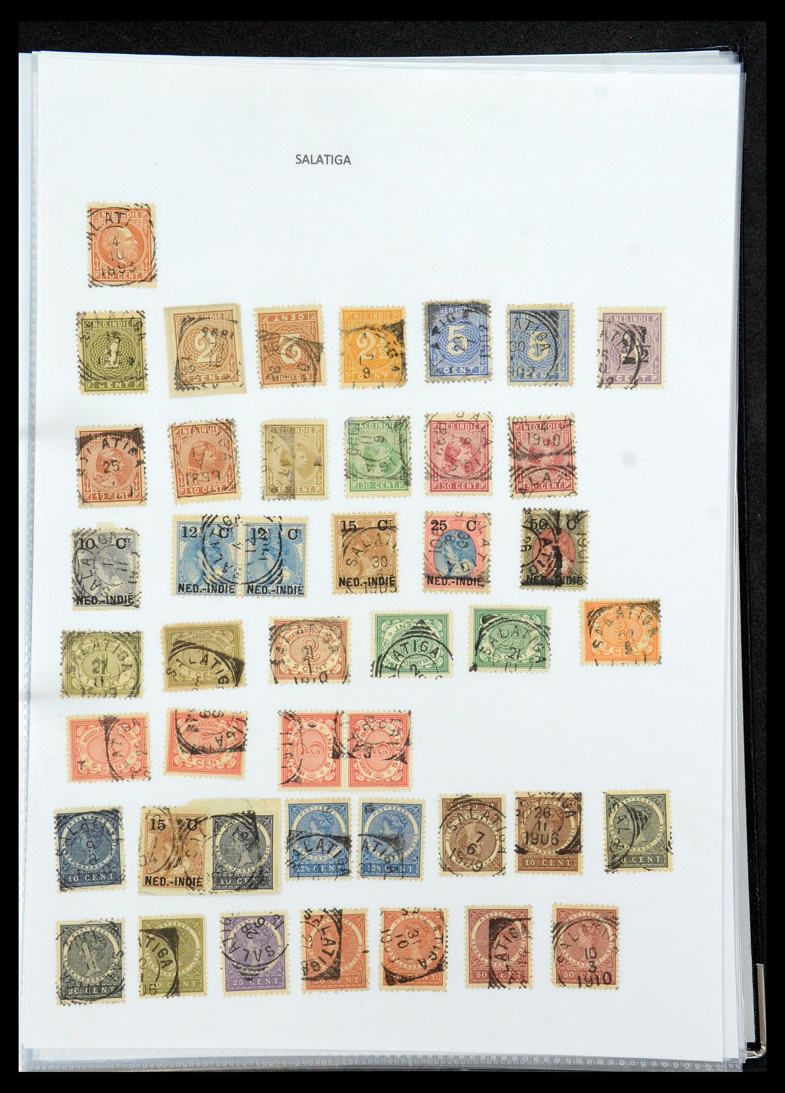 36432 153 - Postzegelverzameling 36432 Nederlands Indië vierkant stempels.