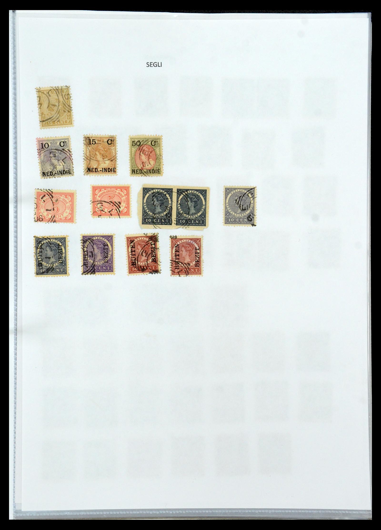 36432 159 - Postzegelverzameling 36432 Nederlands Indië vierkant stempels.