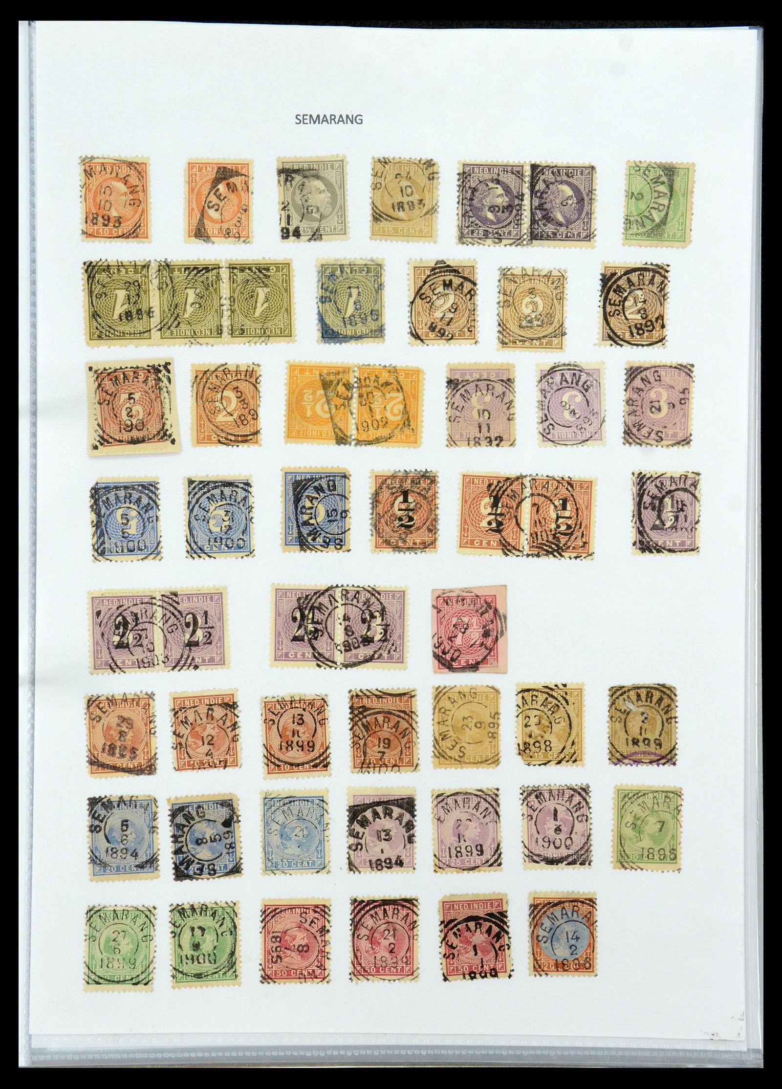 36432 160 - Postzegelverzameling 36432 Nederlands Indië vierkant stempels.