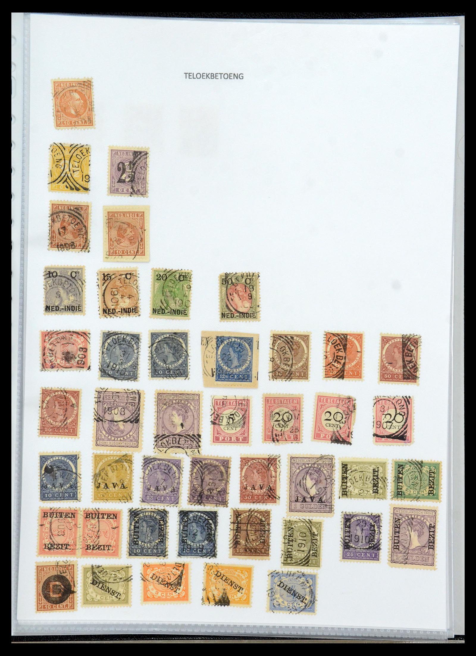 36432 201 - Postzegelverzameling 36432 Nederlands Indië vierkant stempels.