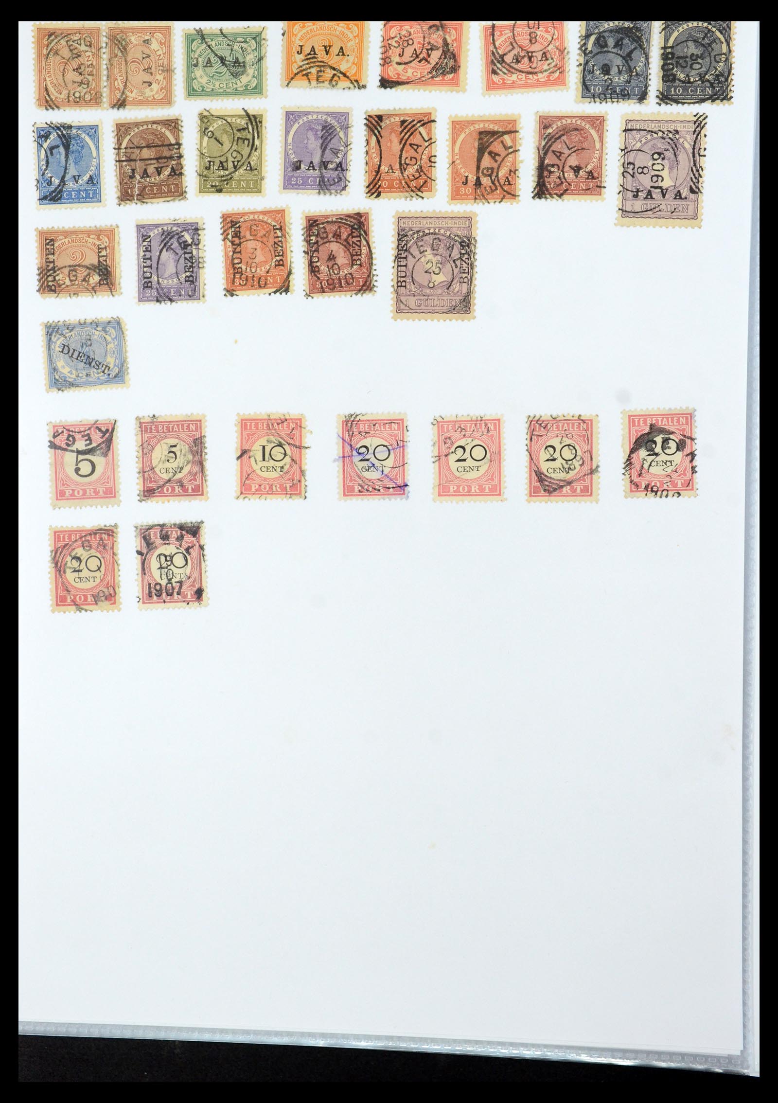 36432 202 - Postzegelverzameling 36432 Nederlands Indië vierkant stempels.