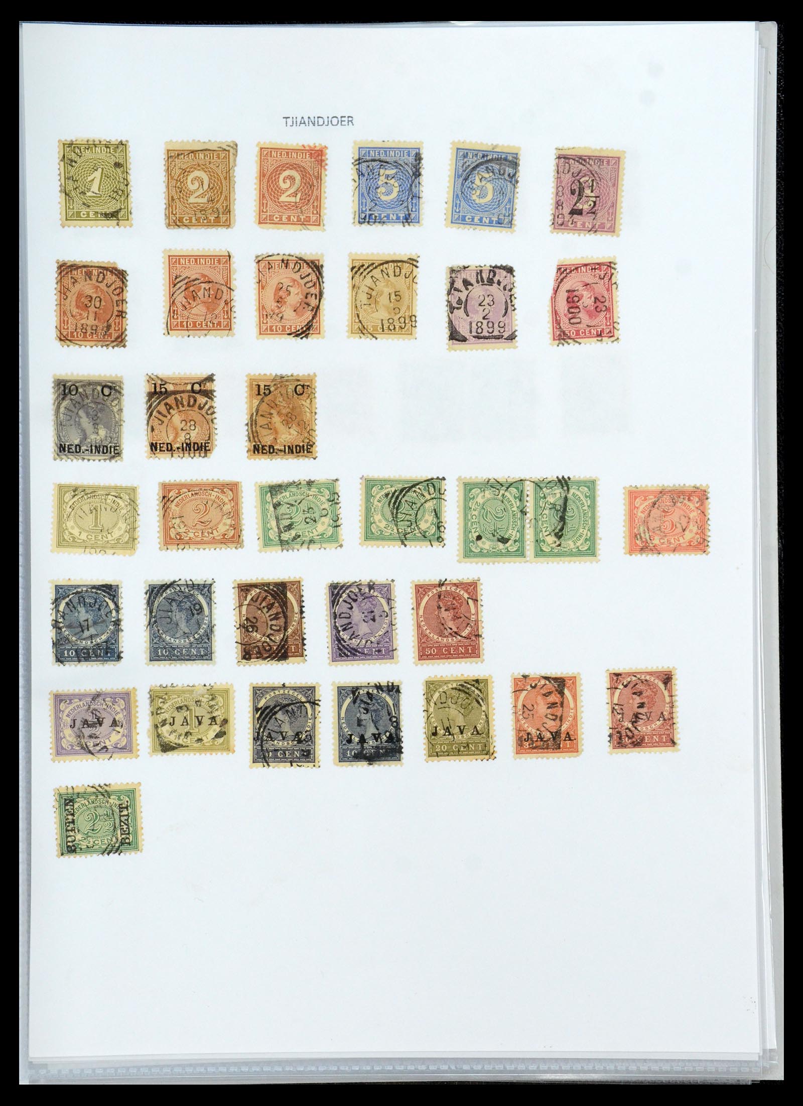 36432 208 - Postzegelverzameling 36432 Nederlands Indië vierkant stempels.