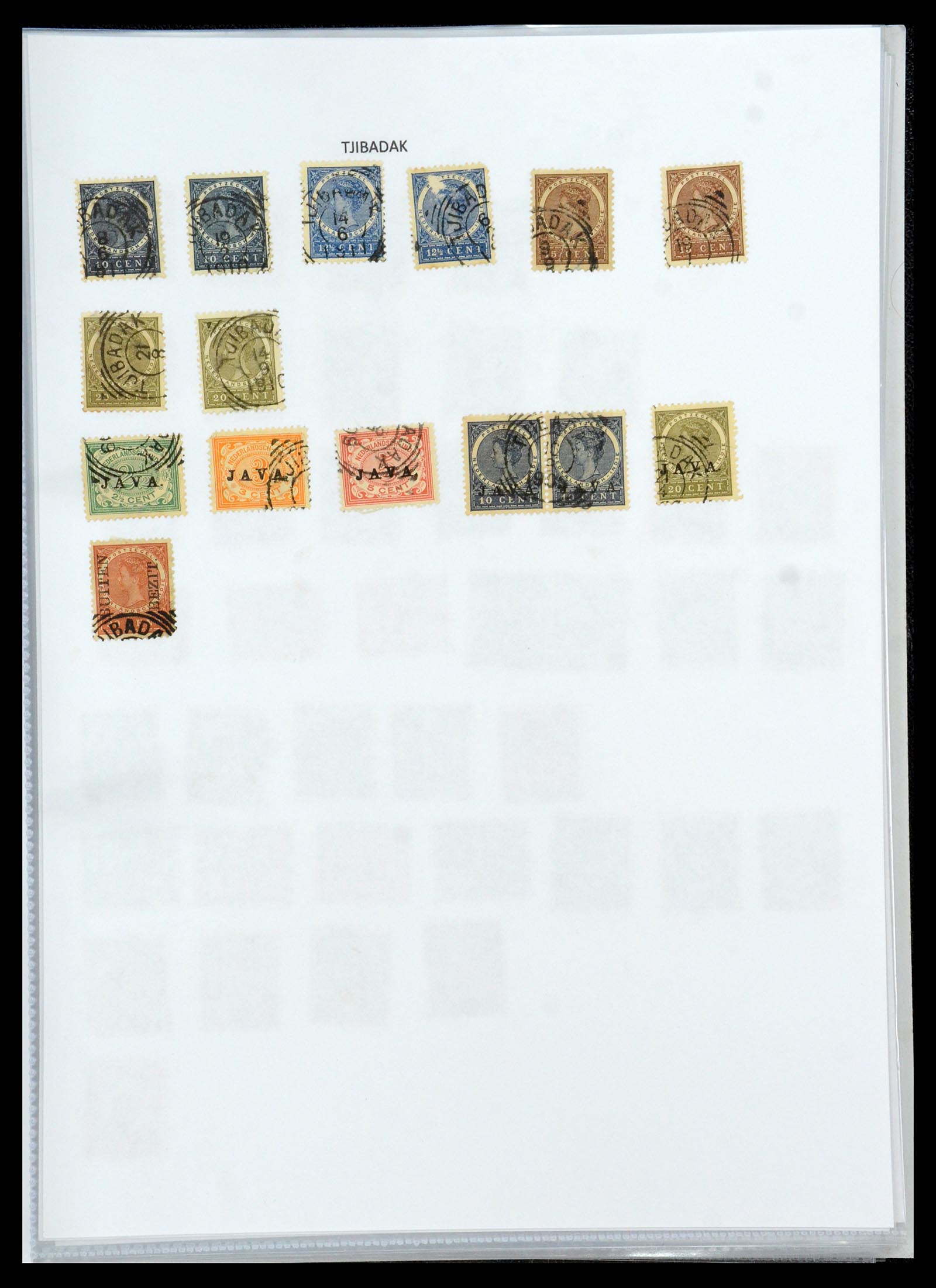 36432 209 - Postzegelverzameling 36432 Nederlands Indië vierkant stempels.