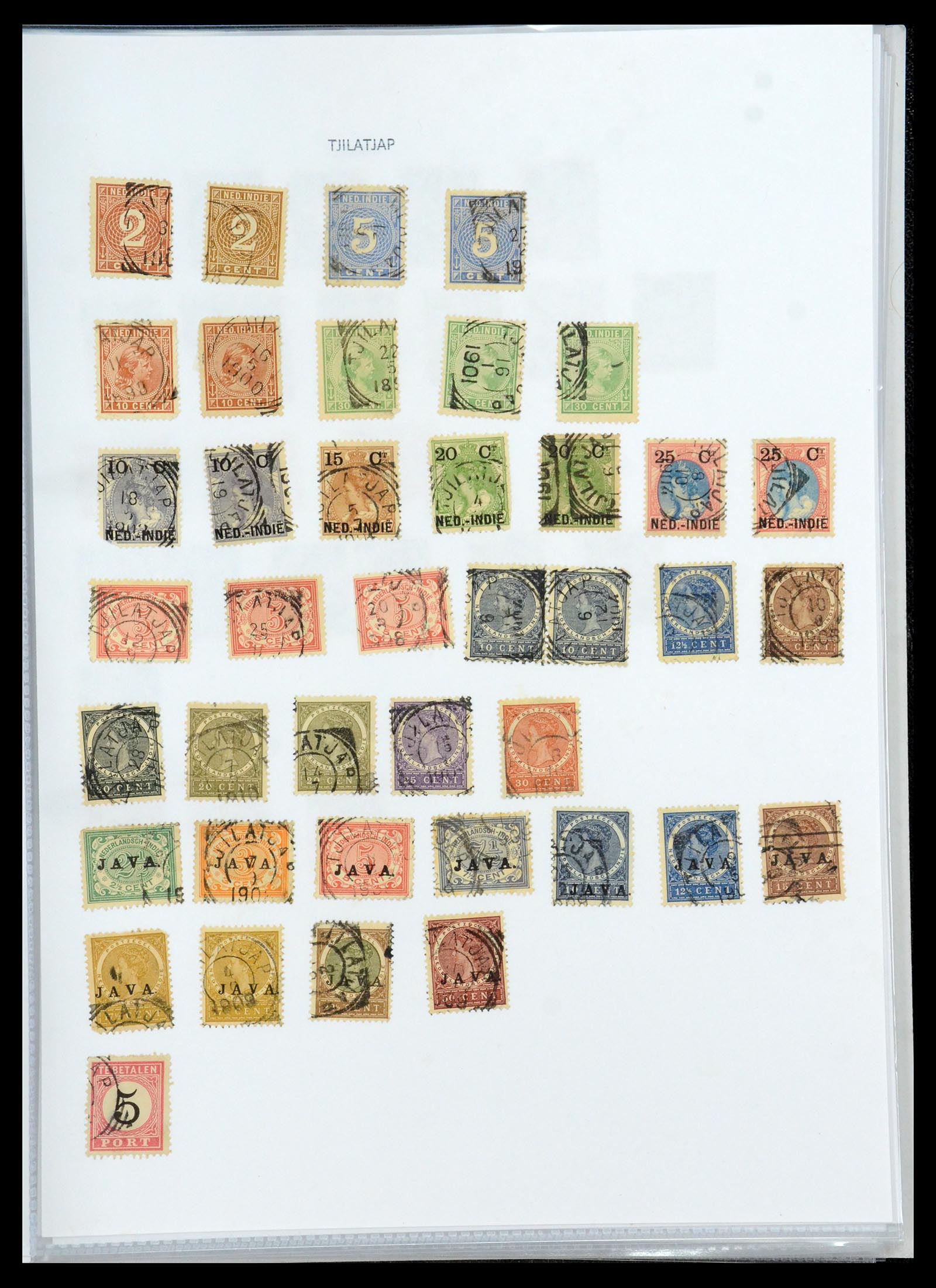 36432 210 - Postzegelverzameling 36432 Nederlands Indië vierkant stempels.