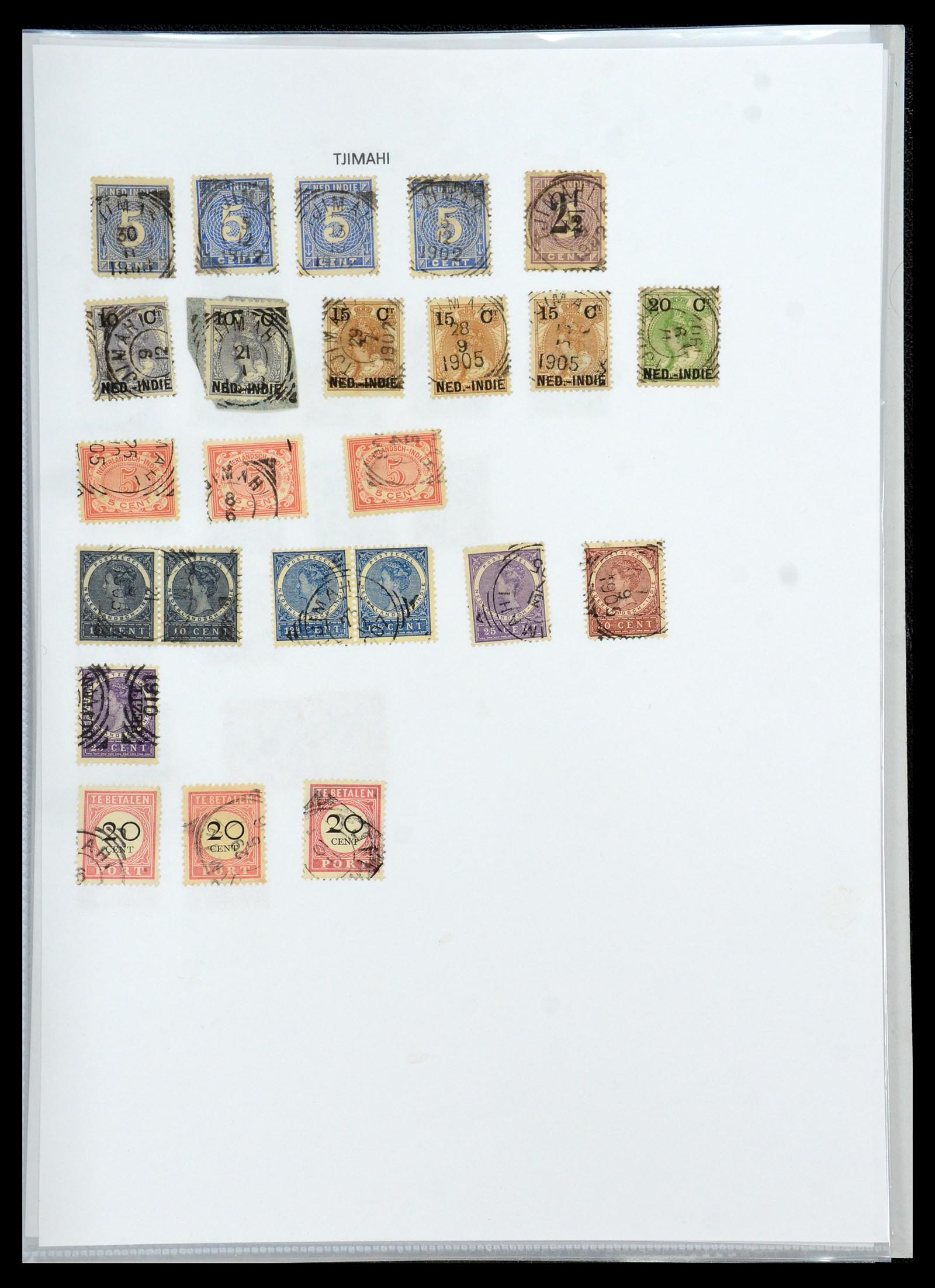 36432 211 - Postzegelverzameling 36432 Nederlands Indië vierkant stempels.