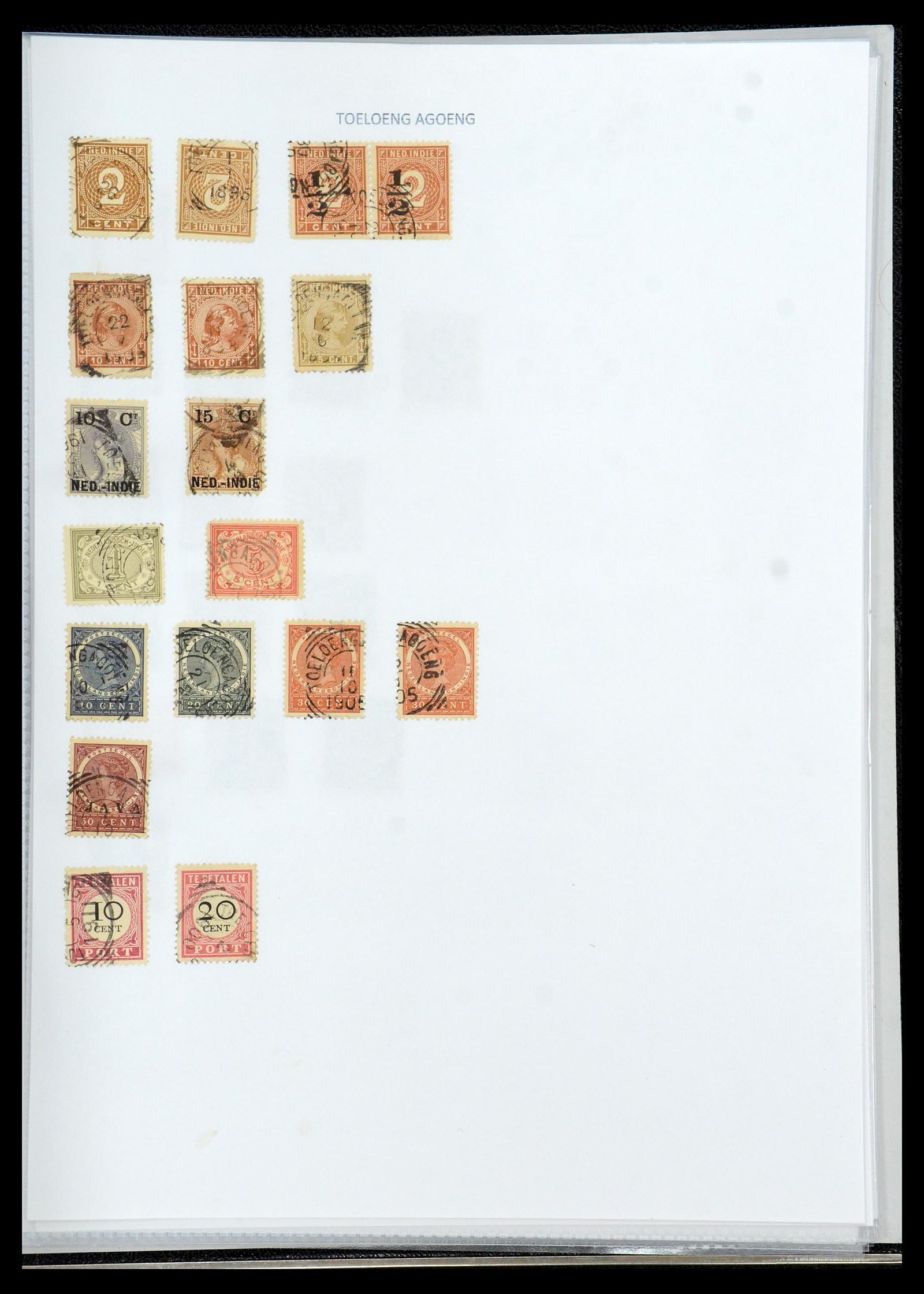 36432 213 - Postzegelverzameling 36432 Nederlands Indië vierkant stempels.