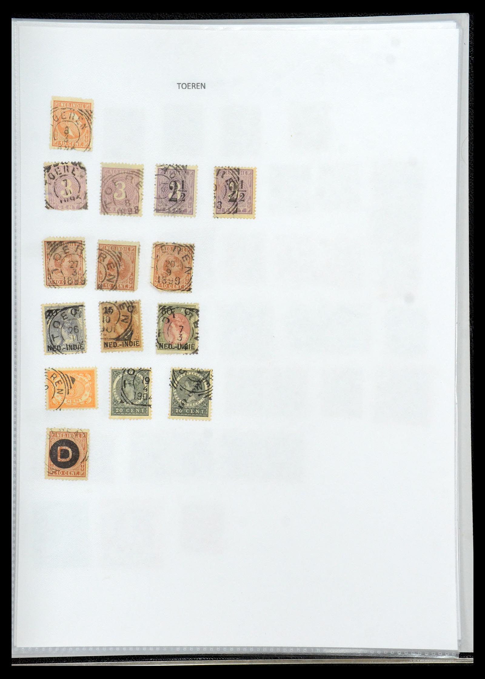 36432 214 - Postzegelverzameling 36432 Nederlands Indië vierkant stempels.