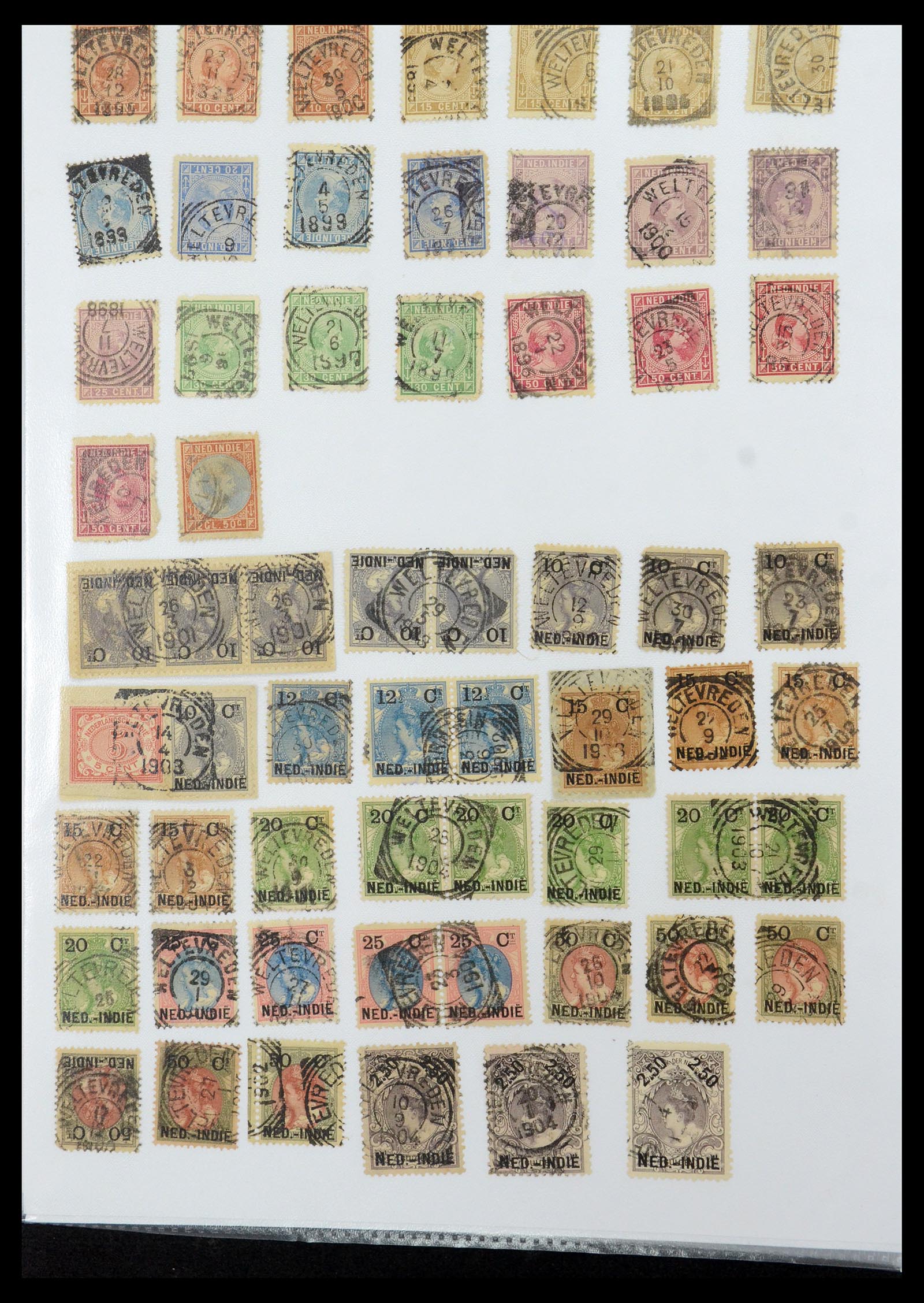36432 216 - Postzegelverzameling 36432 Nederlands Indië vierkant stempels.