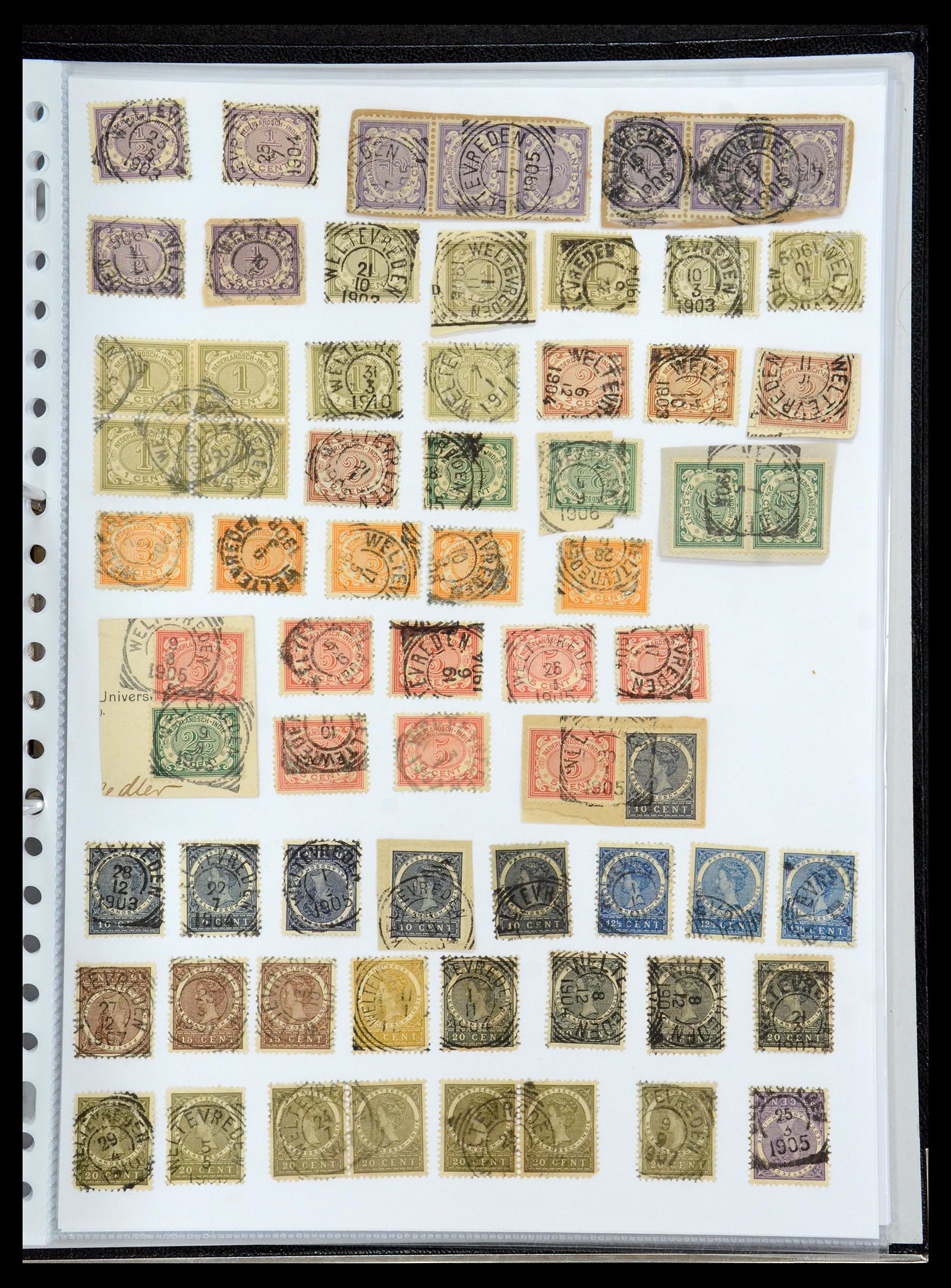 36432 217 - Postzegelverzameling 36432 Nederlands Indië vierkant stempels.