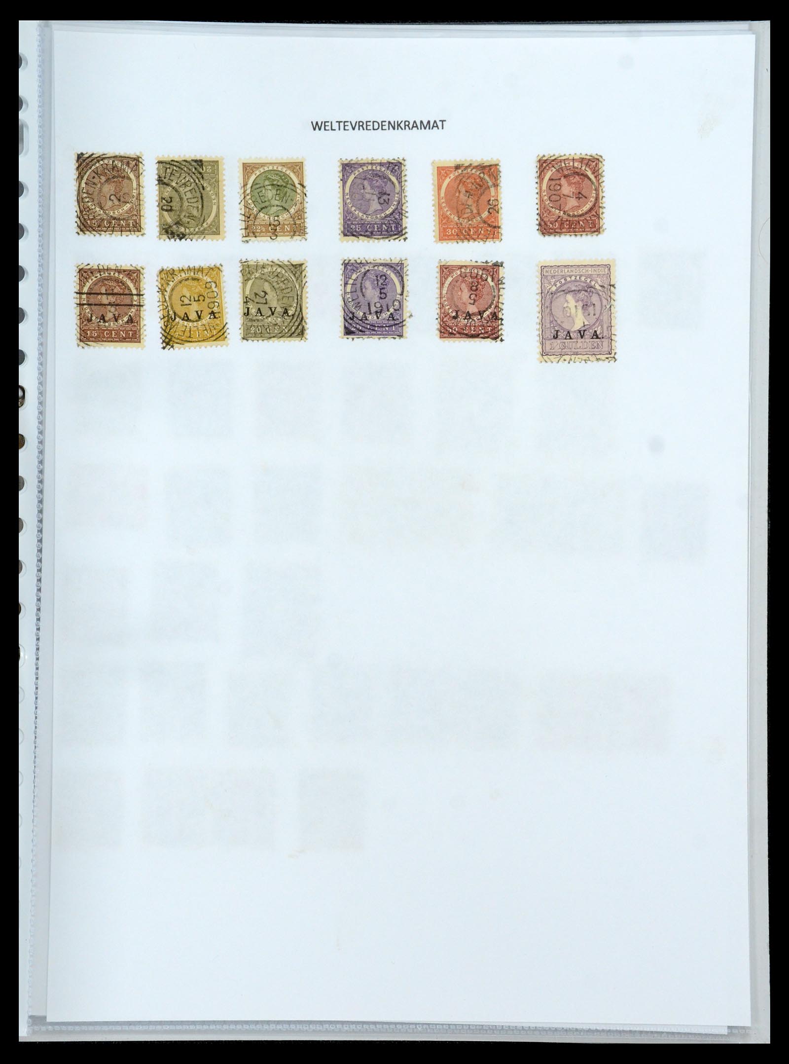 36432 220 - Postzegelverzameling 36432 Nederlands Indië vierkant stempels.