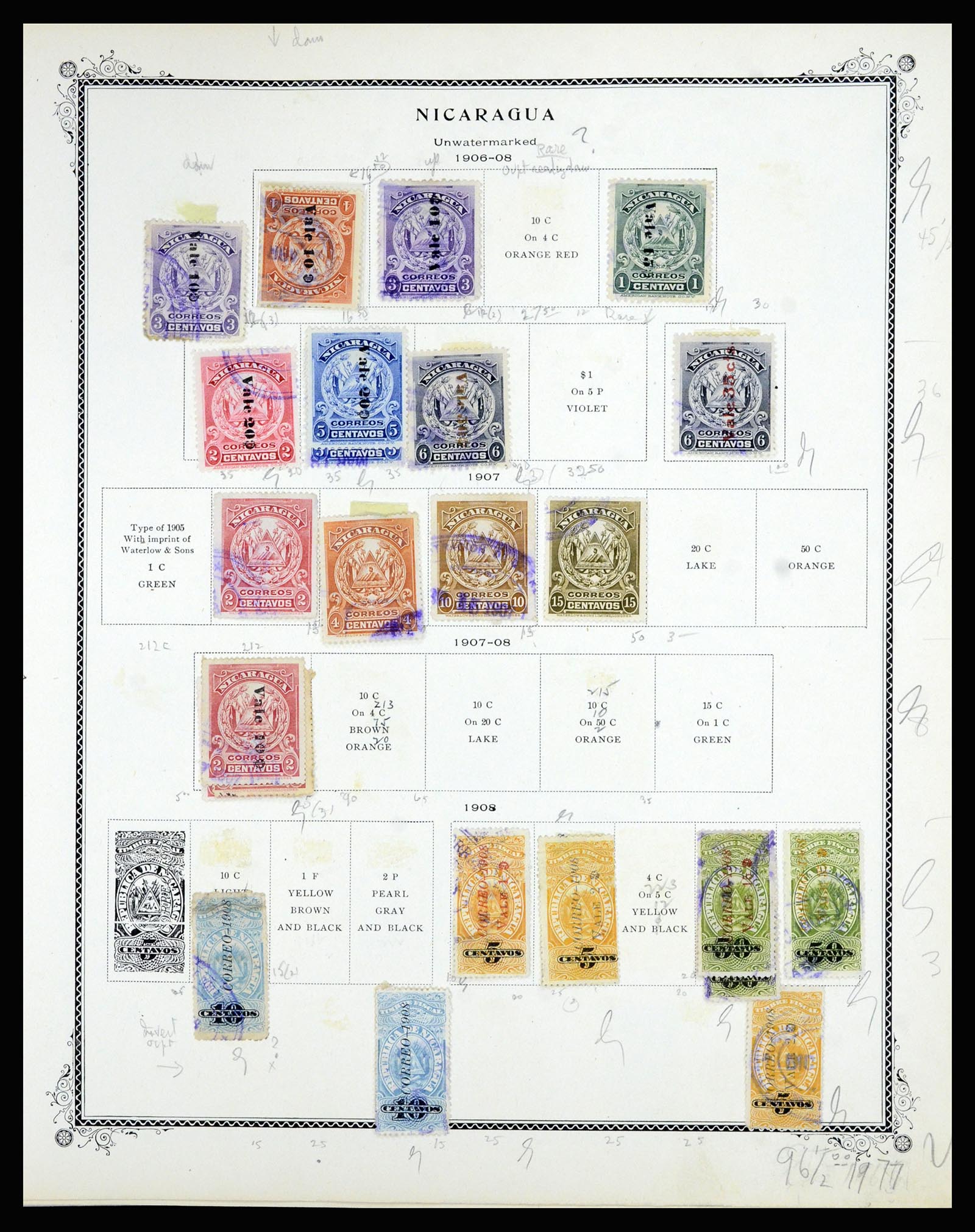 36494 011 - Postzegelverzameling 36494 Nicaragua 1902-1945.