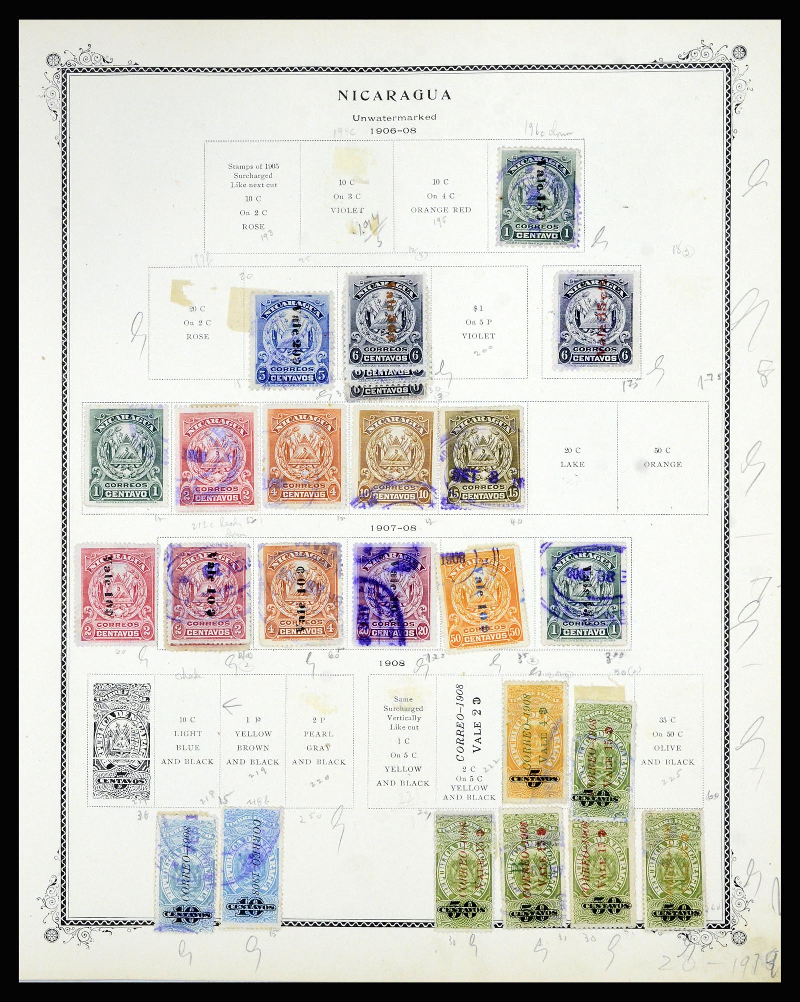36494 013 - Postzegelverzameling 36494 Nicaragua 1902-1945.