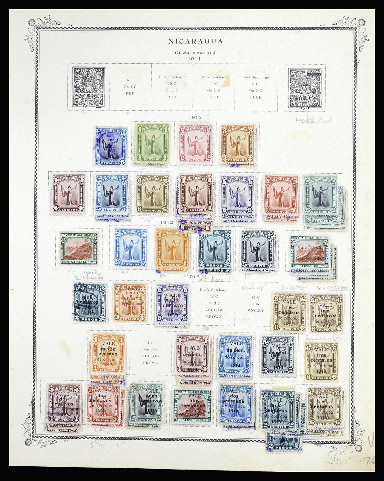 36494 018 - Postzegelverzameling 36494 Nicaragua 1902-1945.