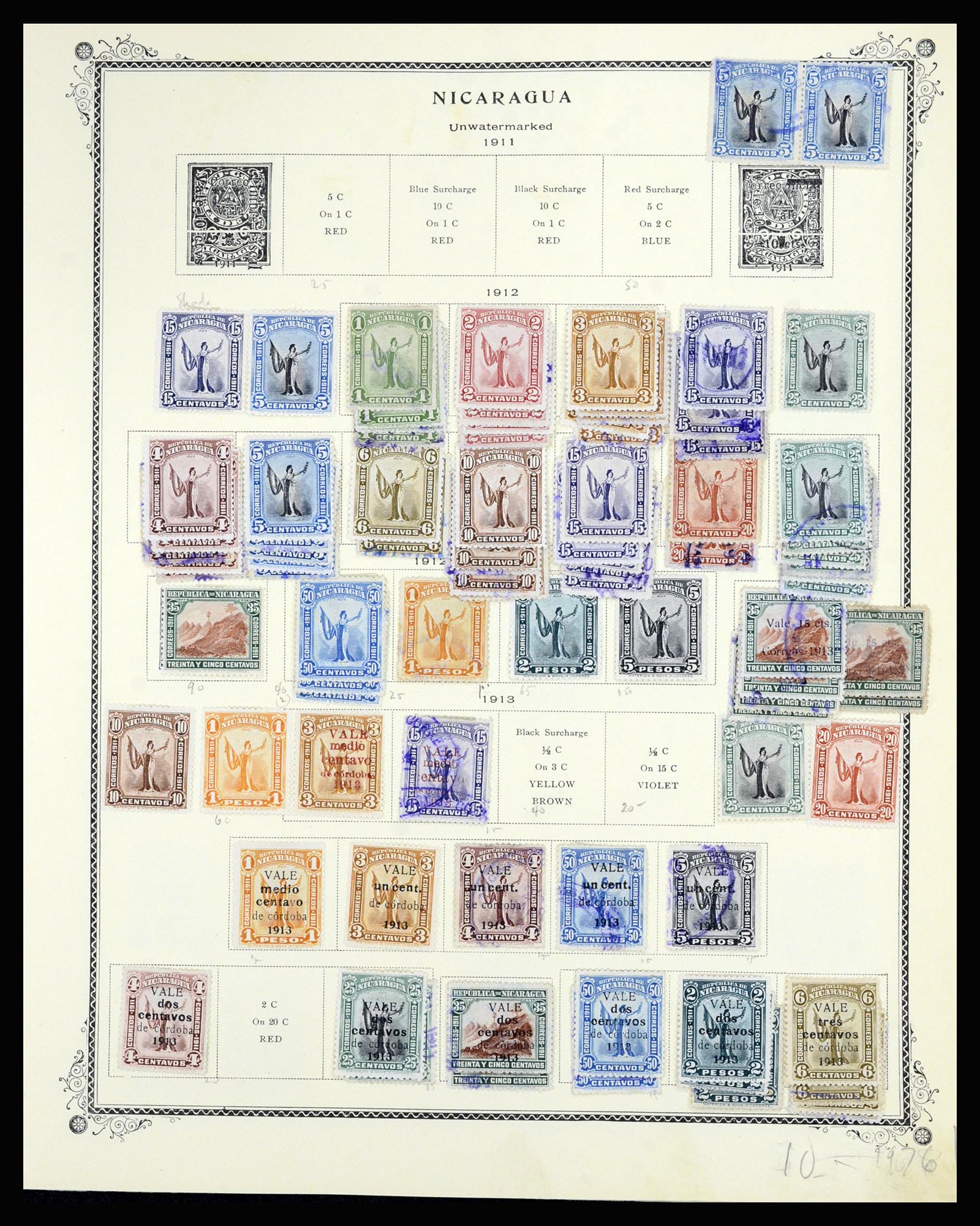 36494 020 - Postzegelverzameling 36494 Nicaragua 1902-1945.