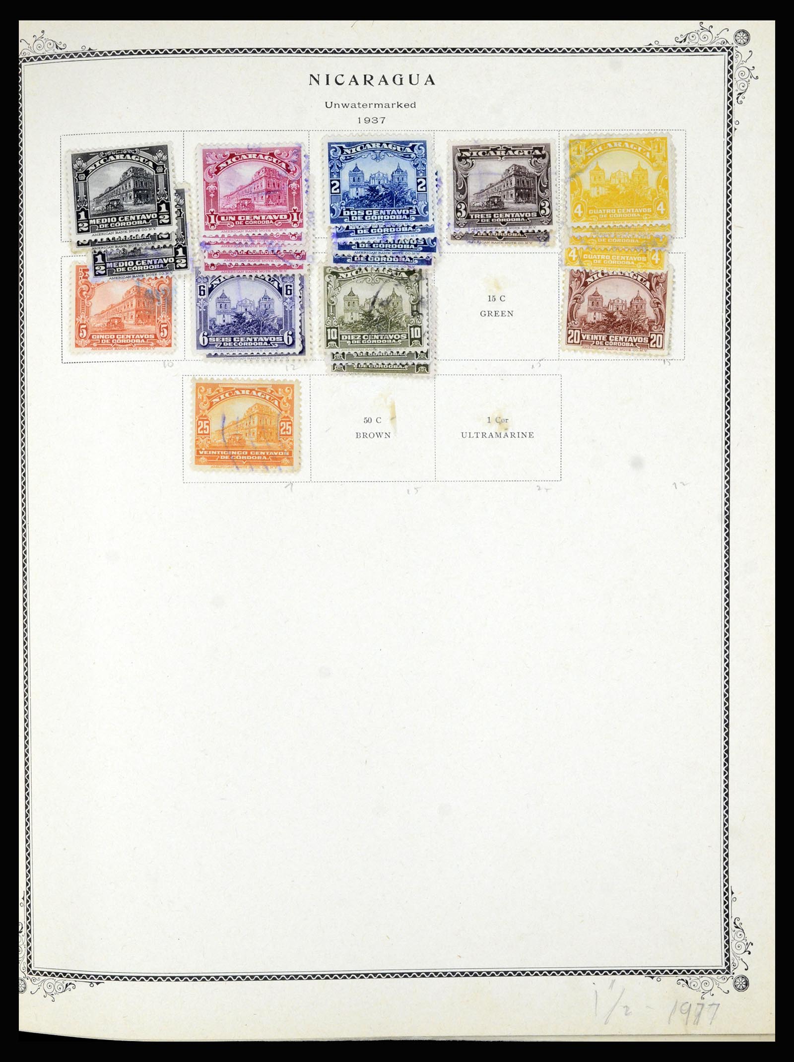 36494 123 - Postzegelverzameling 36494 Nicaragua 1902-1945.