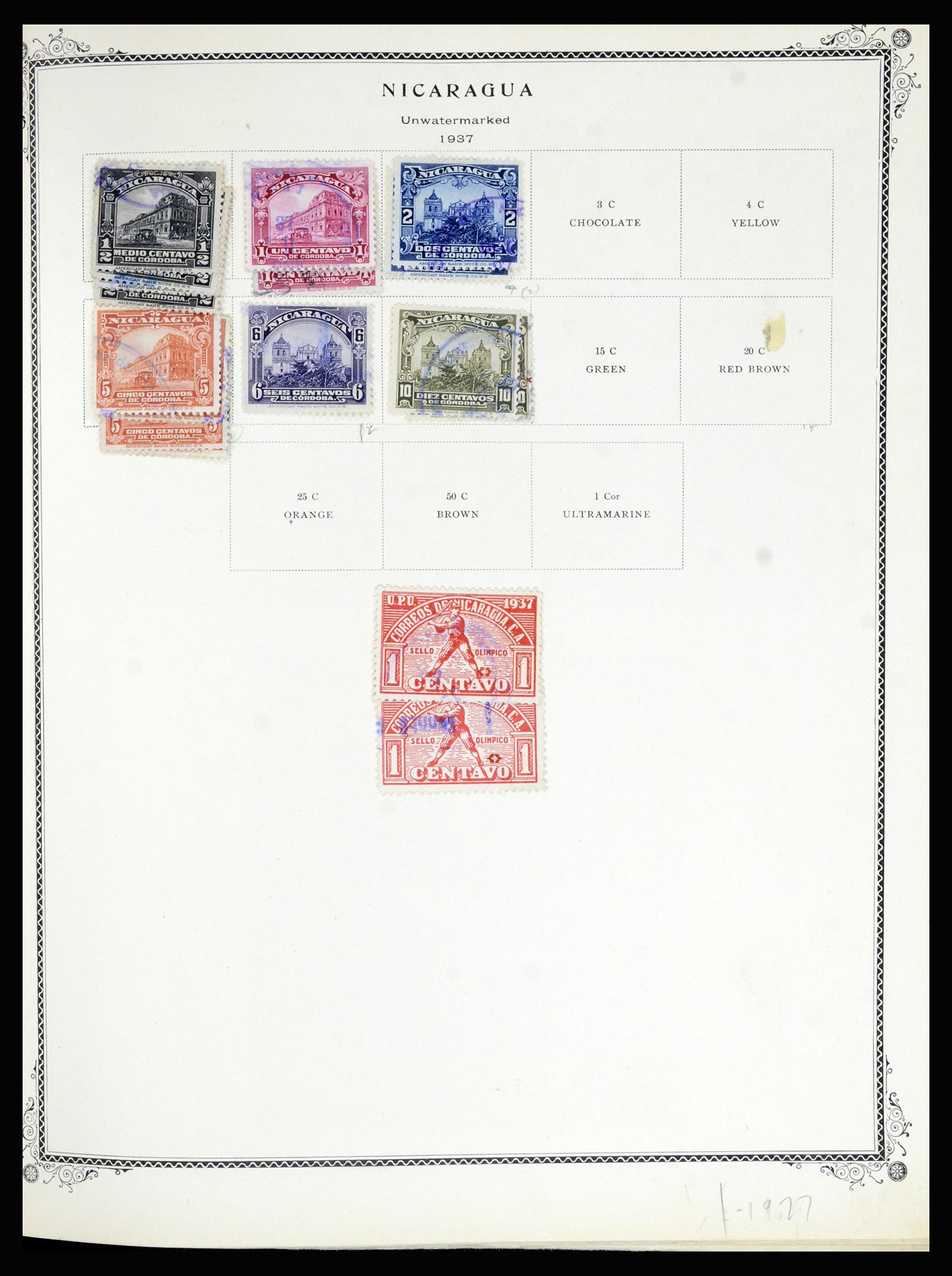 36494 127 - Postzegelverzameling 36494 Nicaragua 1902-1945.