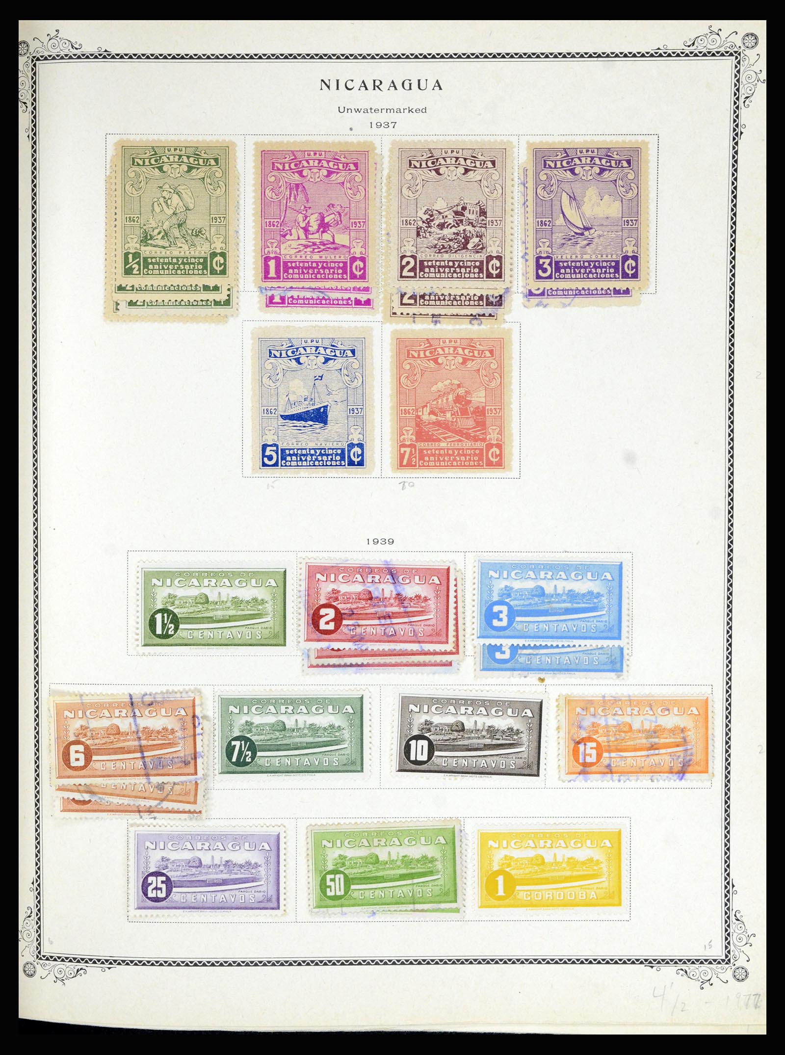 36494 134 - Postzegelverzameling 36494 Nicaragua 1902-1945.