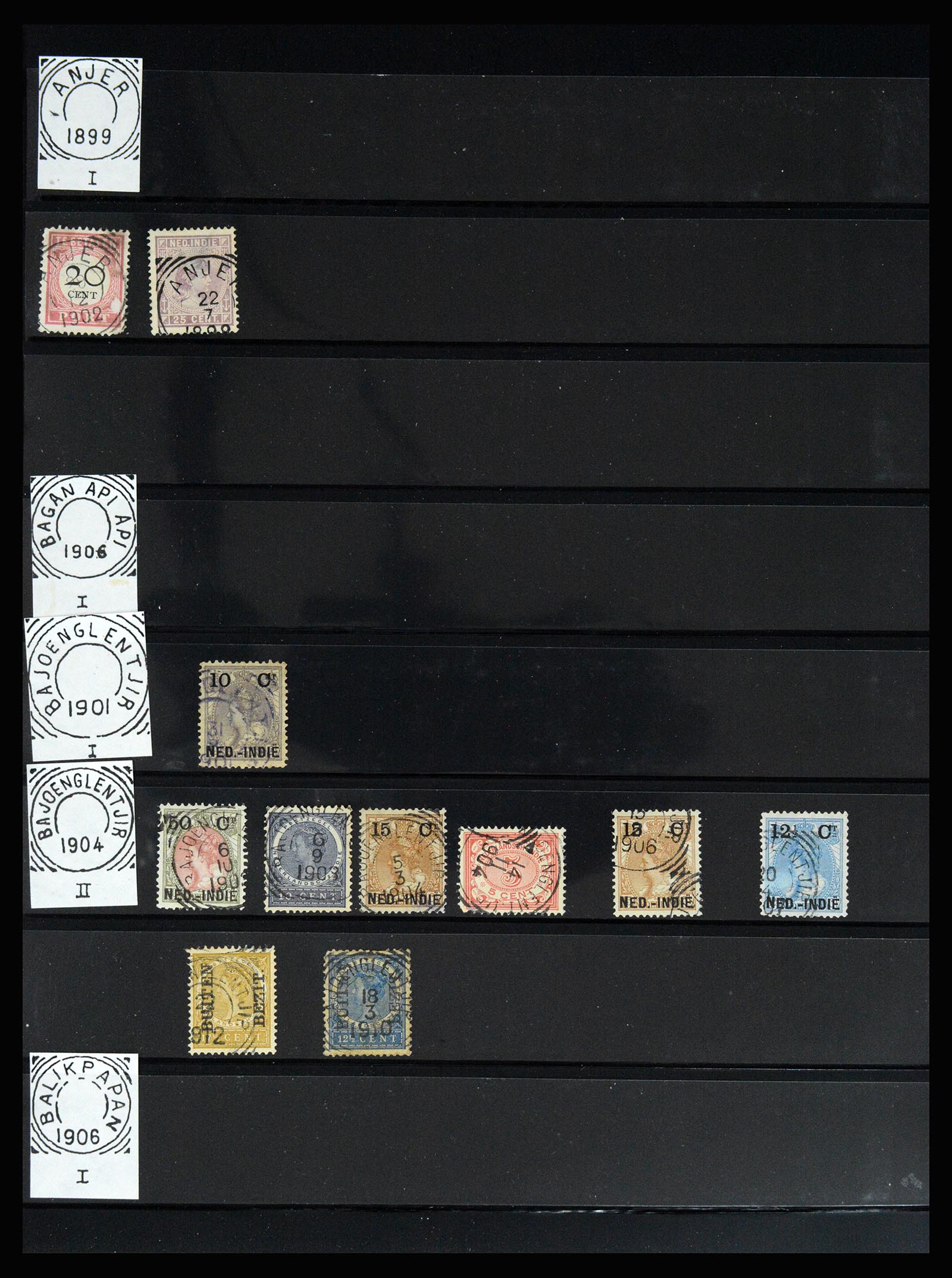 36512 102 - Stamp collection 36512 Nederlands Indië stempels 1872-1930.