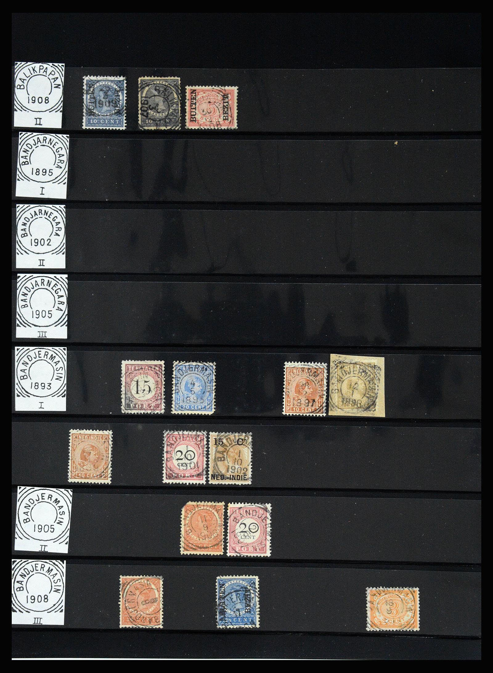 36512 103 - Stamp collection 36512 Nederlands Indië stempels 1872-1930.