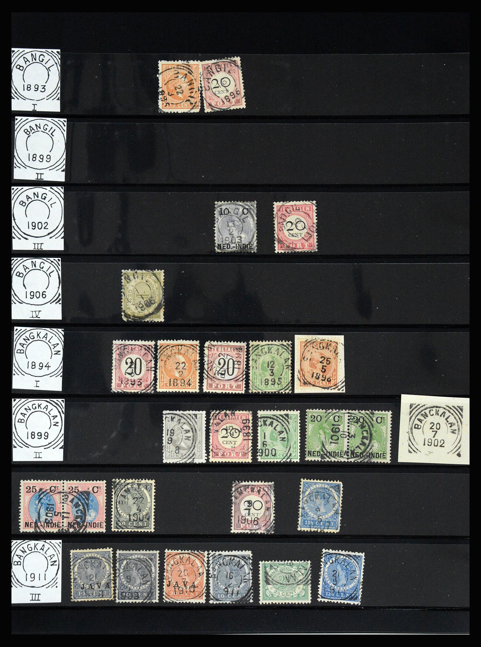 36512 105 - Stamp collection 36512 Nederlands Indië stempels 1872-1930.