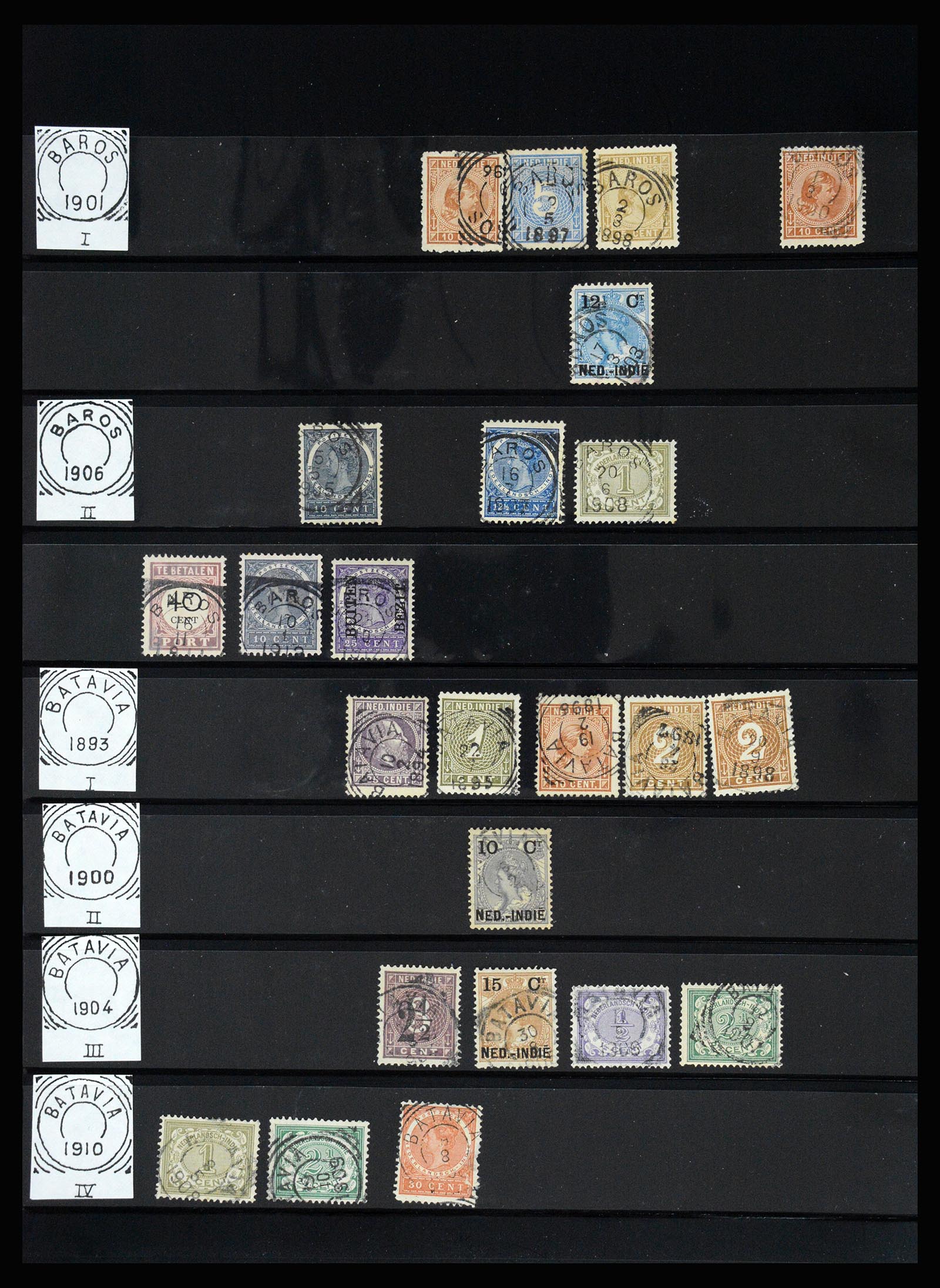 36512 107 - Stamp collection 36512 Nederlands Indië stempels 1872-1930.