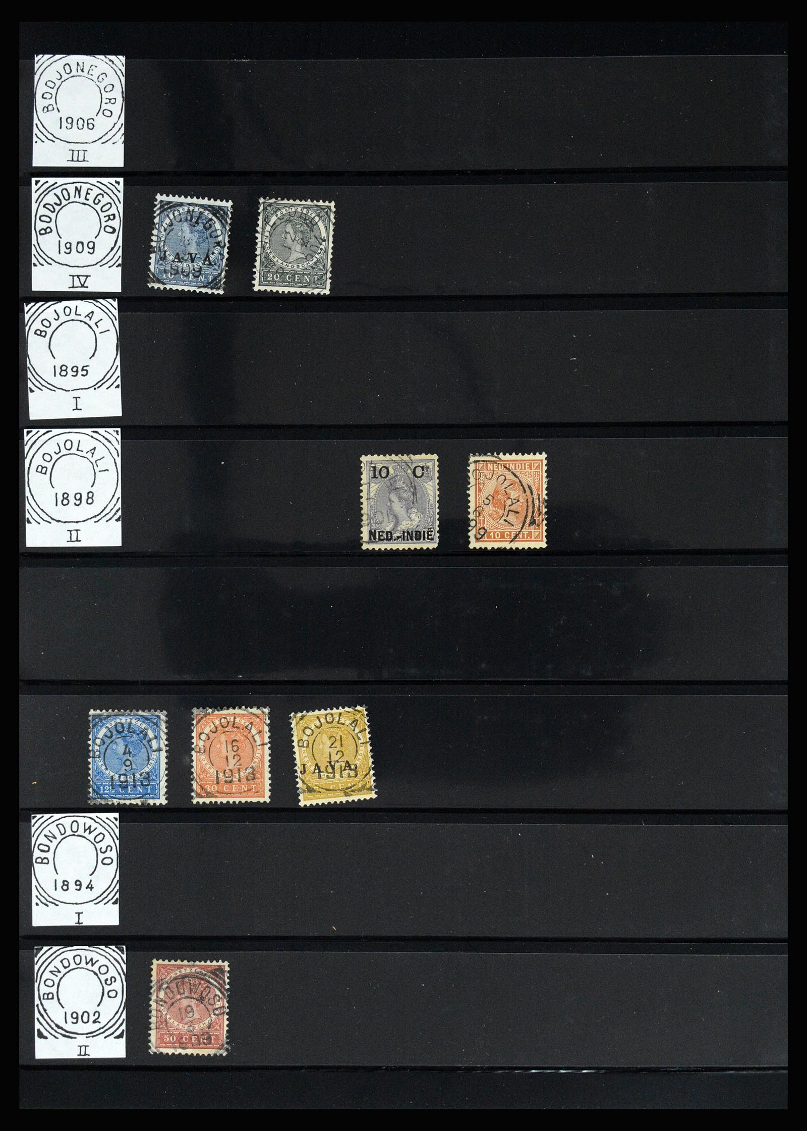 36512 112 - Stamp collection 36512 Nederlands Indië stempels 1872-1930.