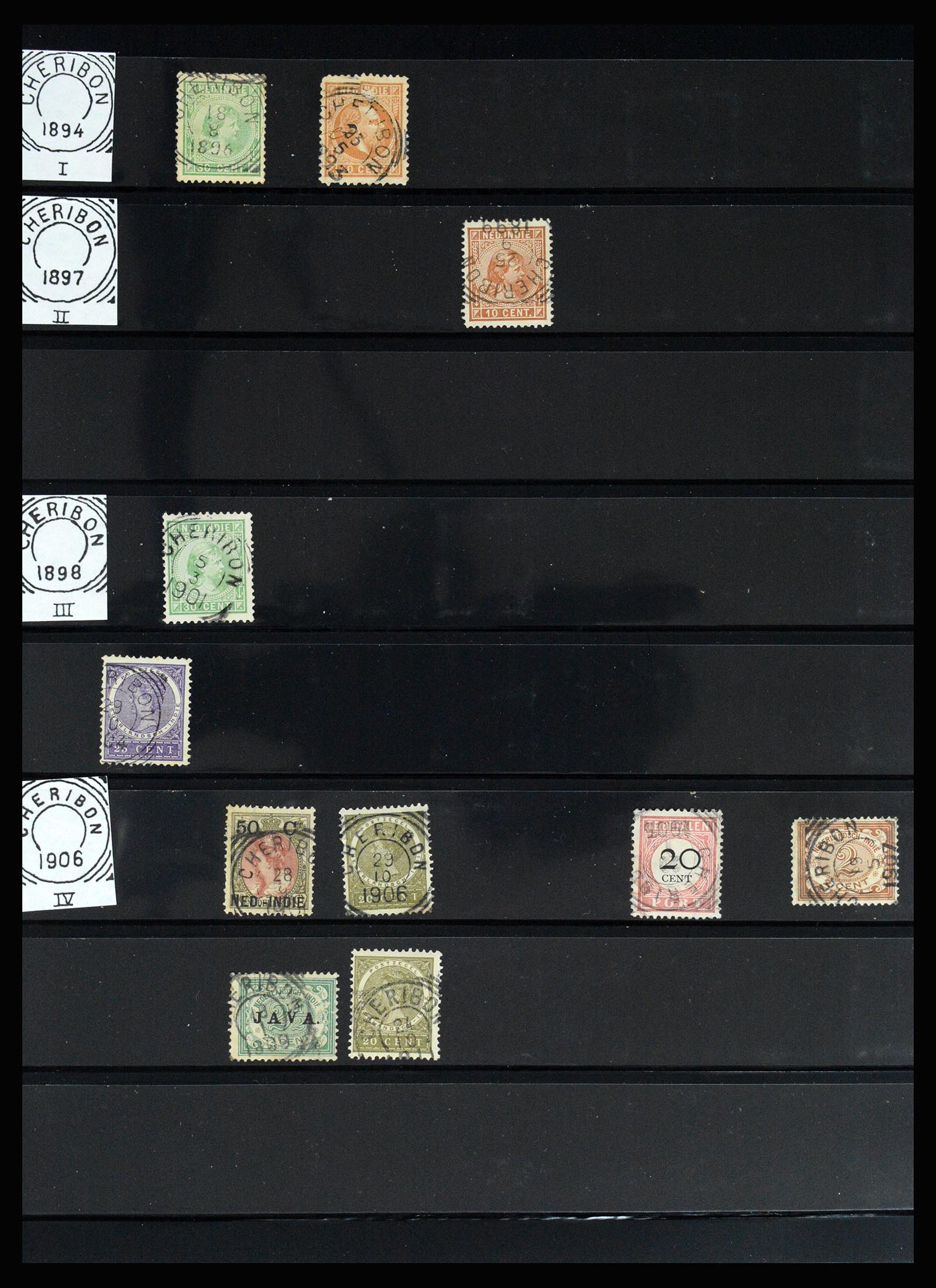 36512 114 - Stamp collection 36512 Nederlands Indië stempels 1872-1930.