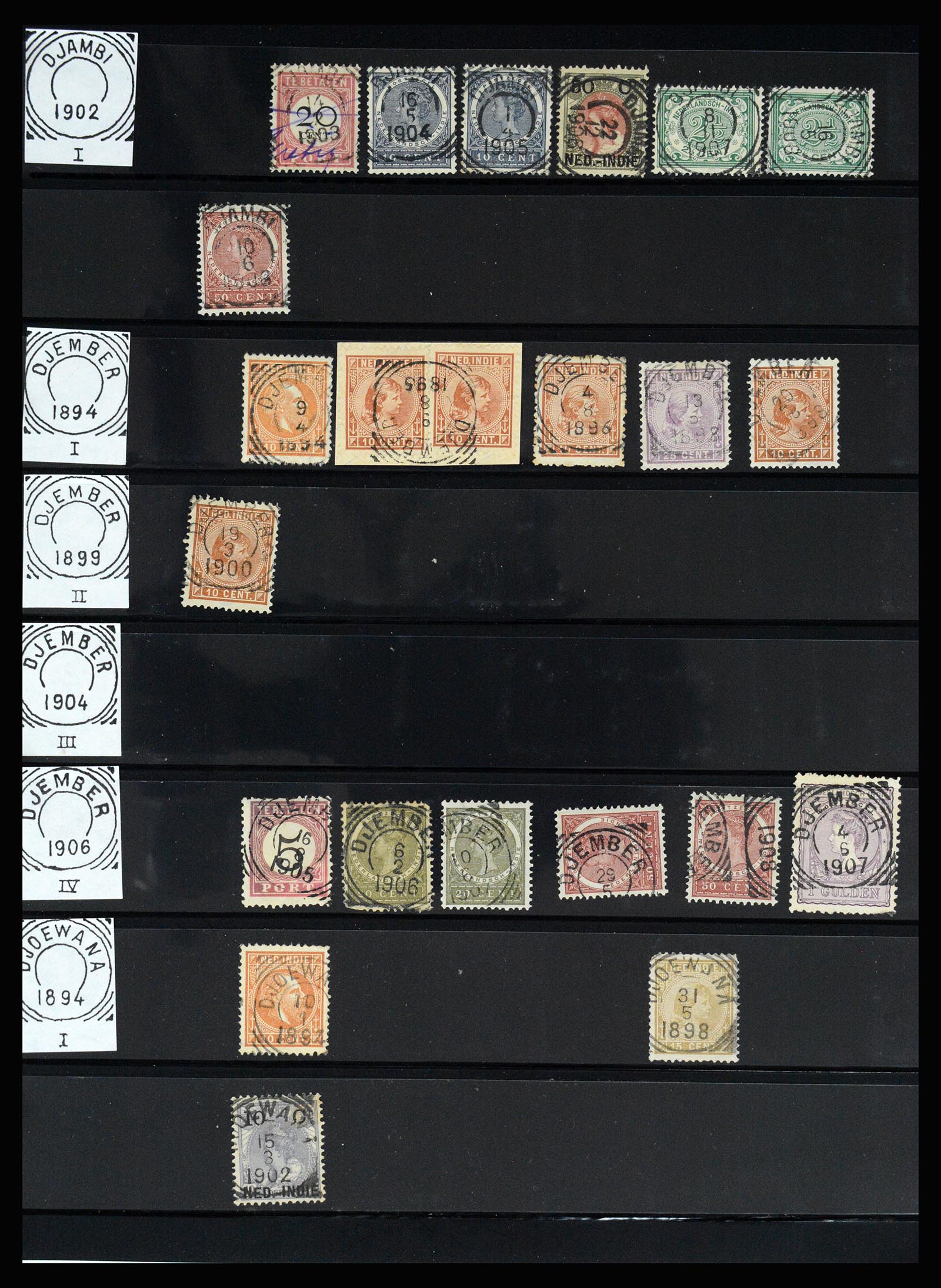 36512 116 - Stamp collection 36512 Nederlands Indië stempels 1872-1930.