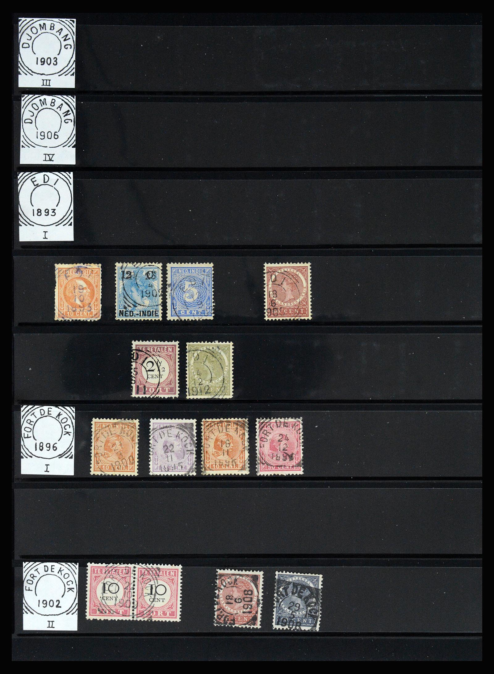 36512 118 - Stamp collection 36512 Nederlands Indië stempels 1872-1930.