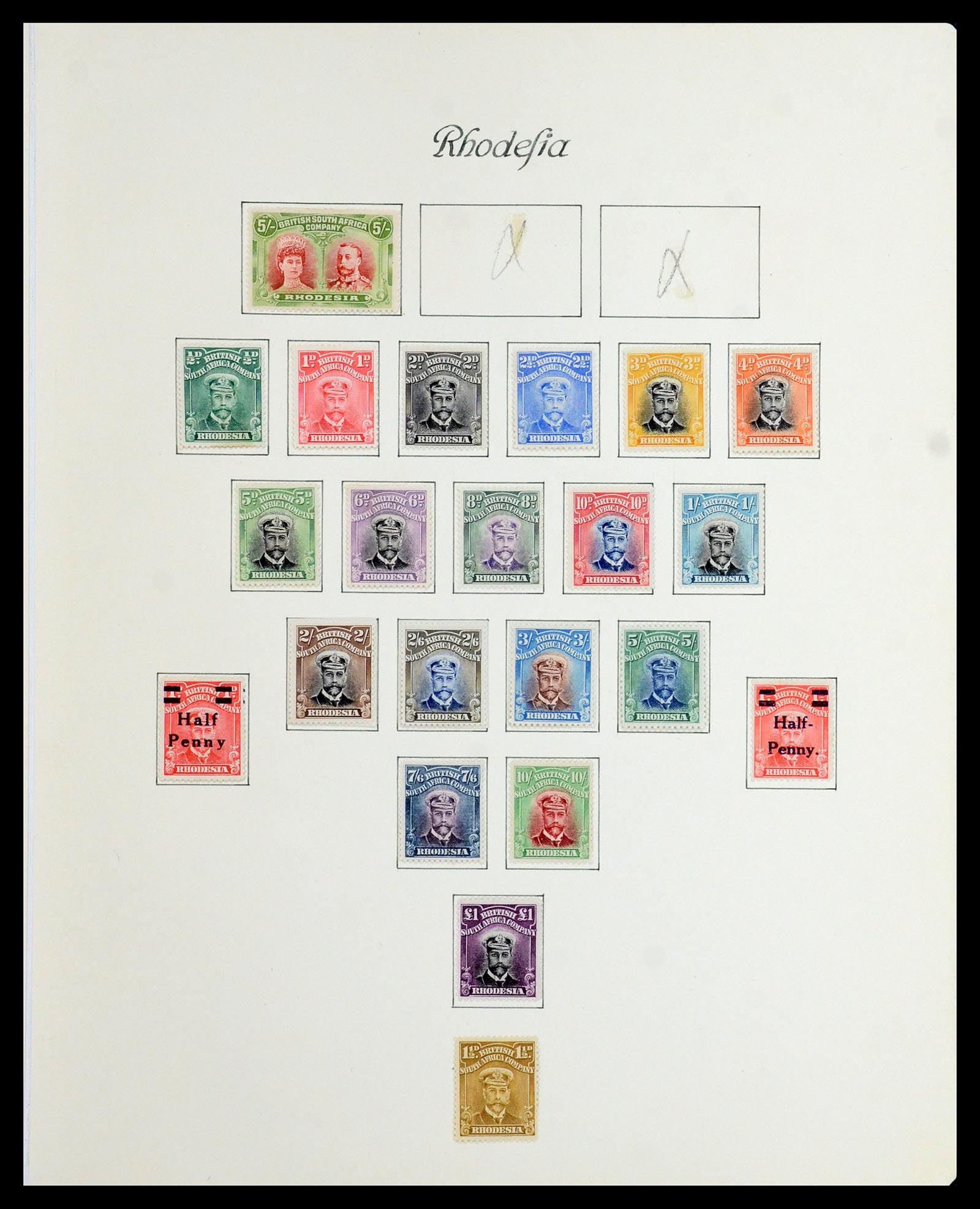 36565 003 - Stamp collection 36565 Rhodesia 1909-1922.