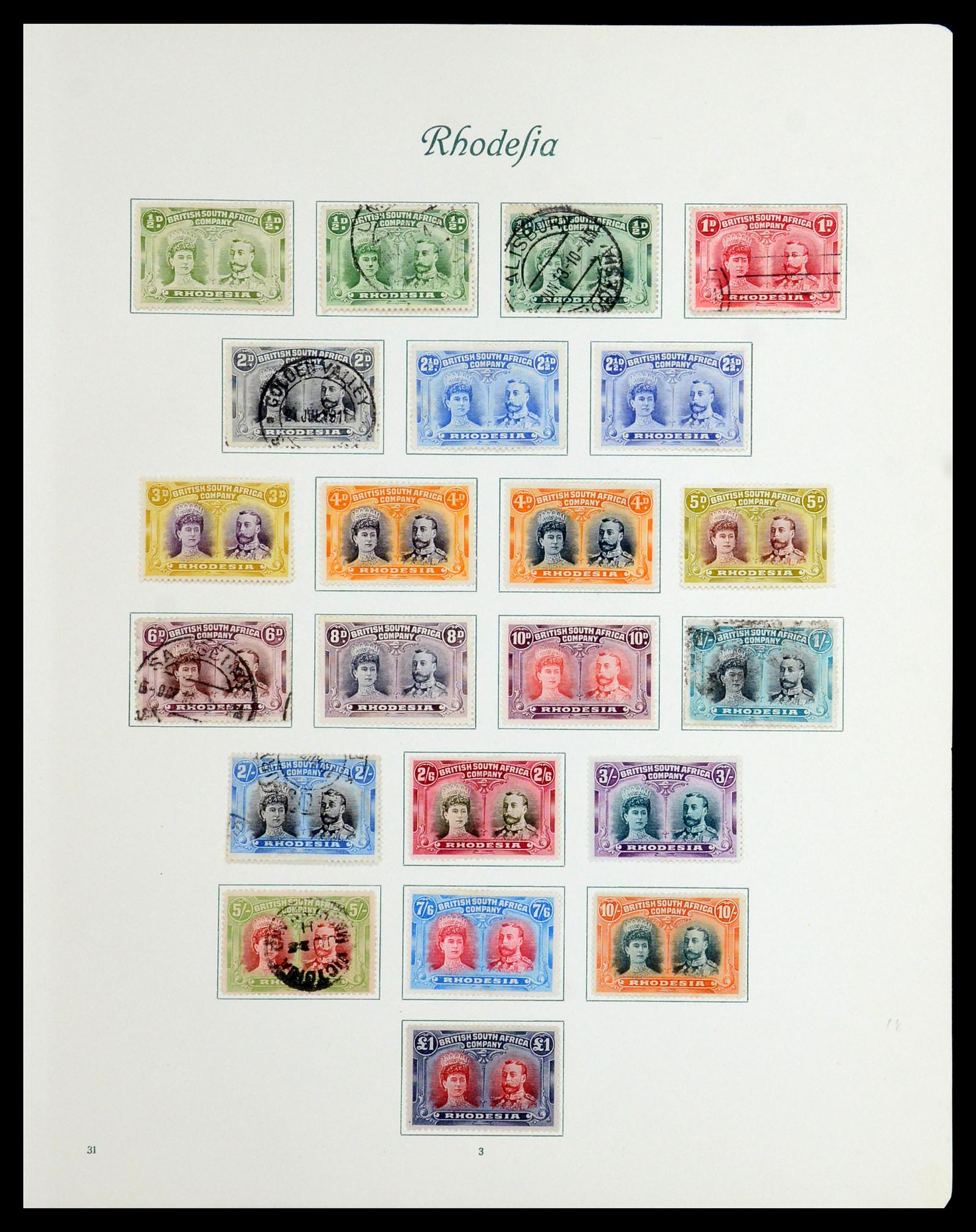 36565 004 - Stamp collection 36565 Rhodesia 1909-1922.