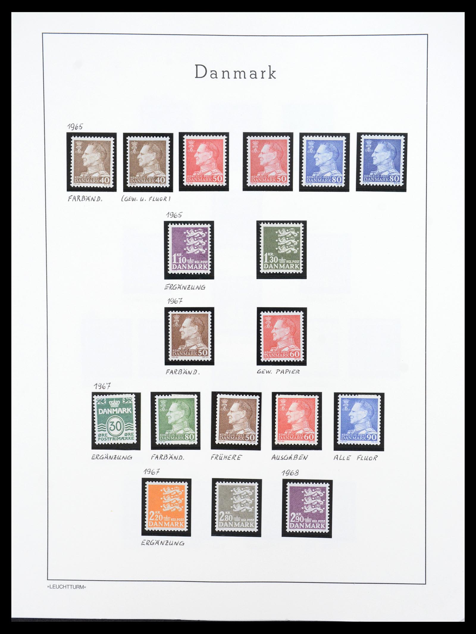 36612 092 - Postzegelverzameling 36612 Denmark 1851-1990.